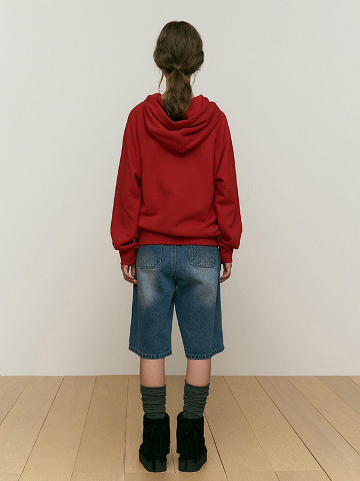 키르시(KIRSH) 로우키 북클럽 레터링 래글런 후드 [레드]