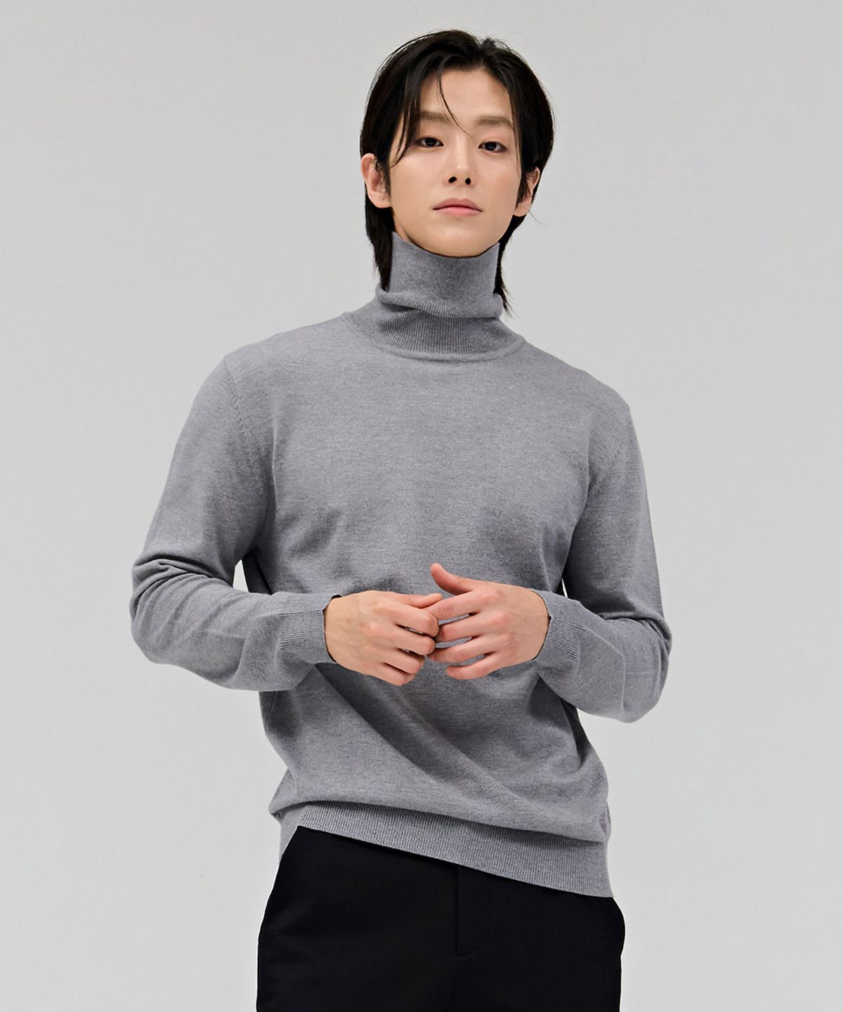 체이스컬트(CHASECULT) 남성 에센셜 터틀넥 스웨터-그레이