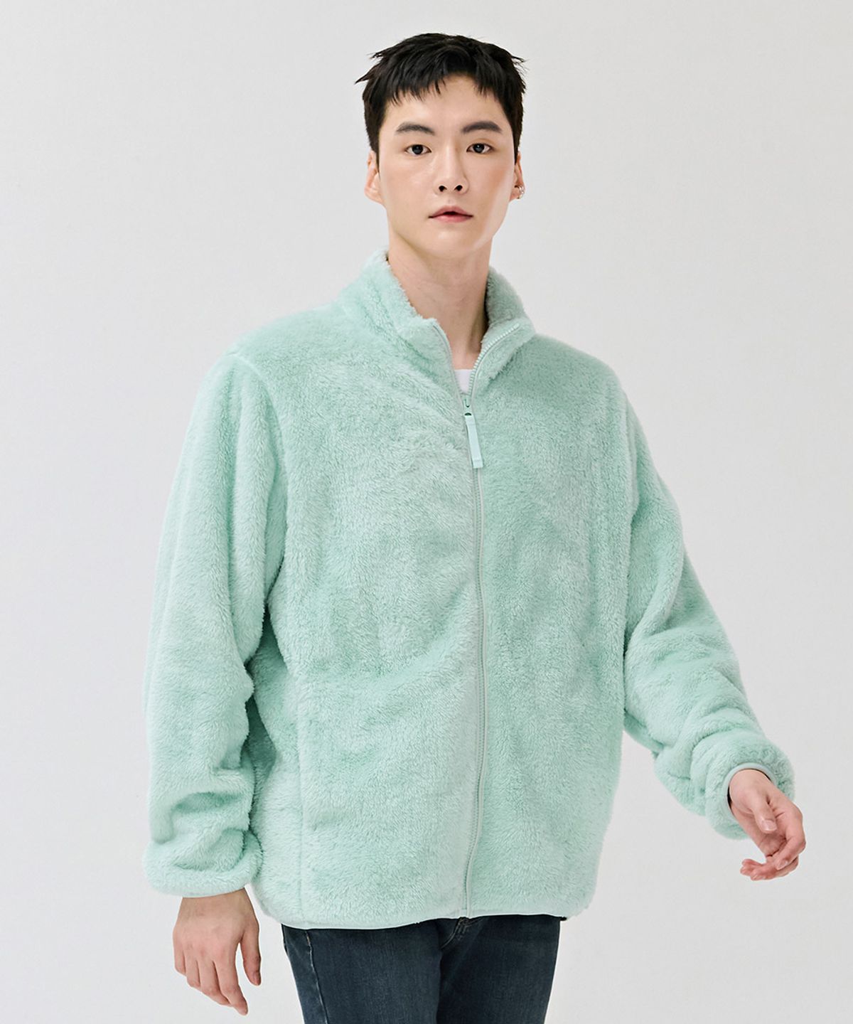 체이스컬트(CHASECULT) 공용 베이직 퍼플리스 집업 점퍼-민트