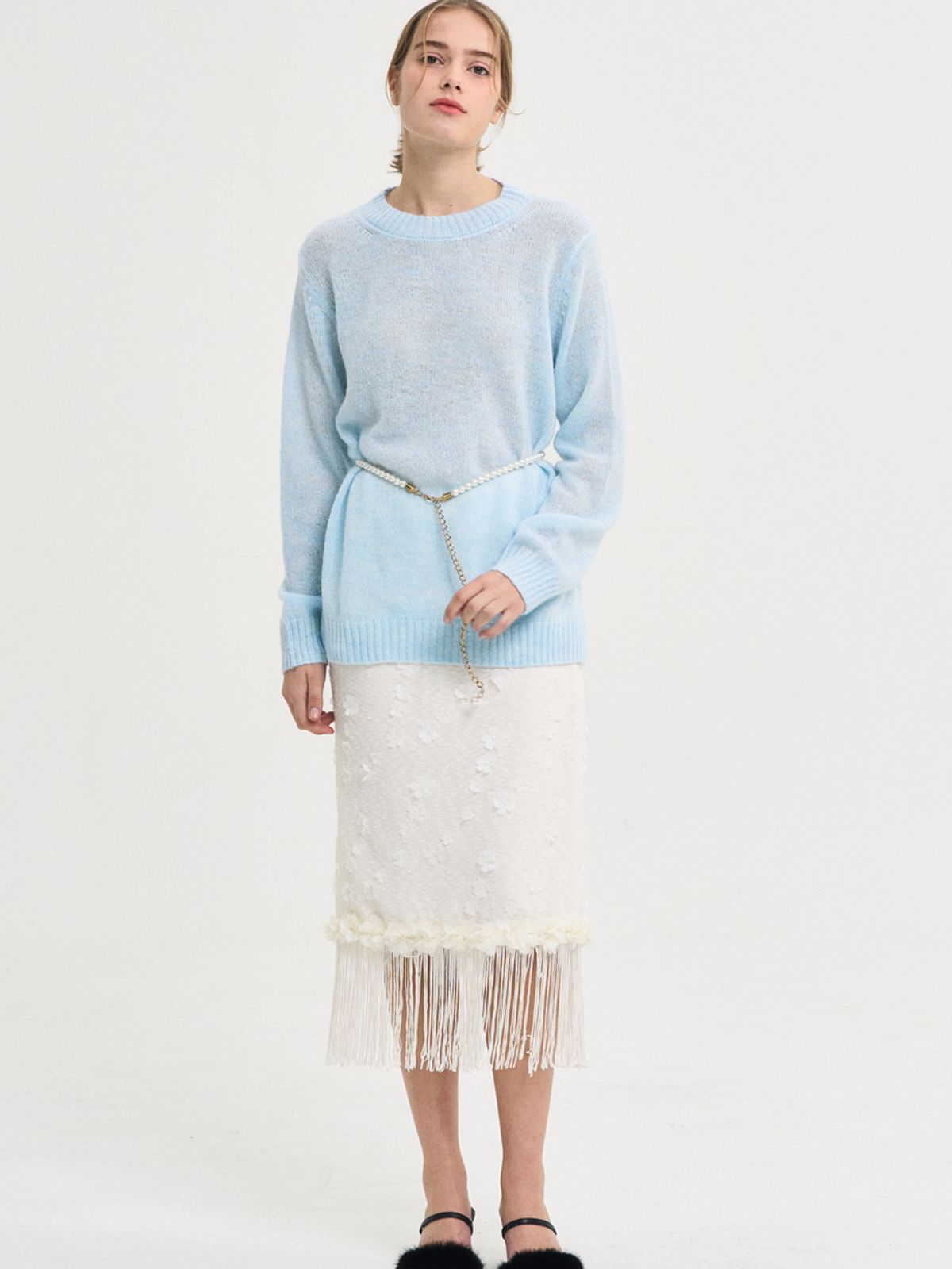 쏘리, 투 머치 러브(SORRY, TOO MUCH LOVE) Sorbet Angtt Mohair Wool Knit Sweater_Sky Blue
