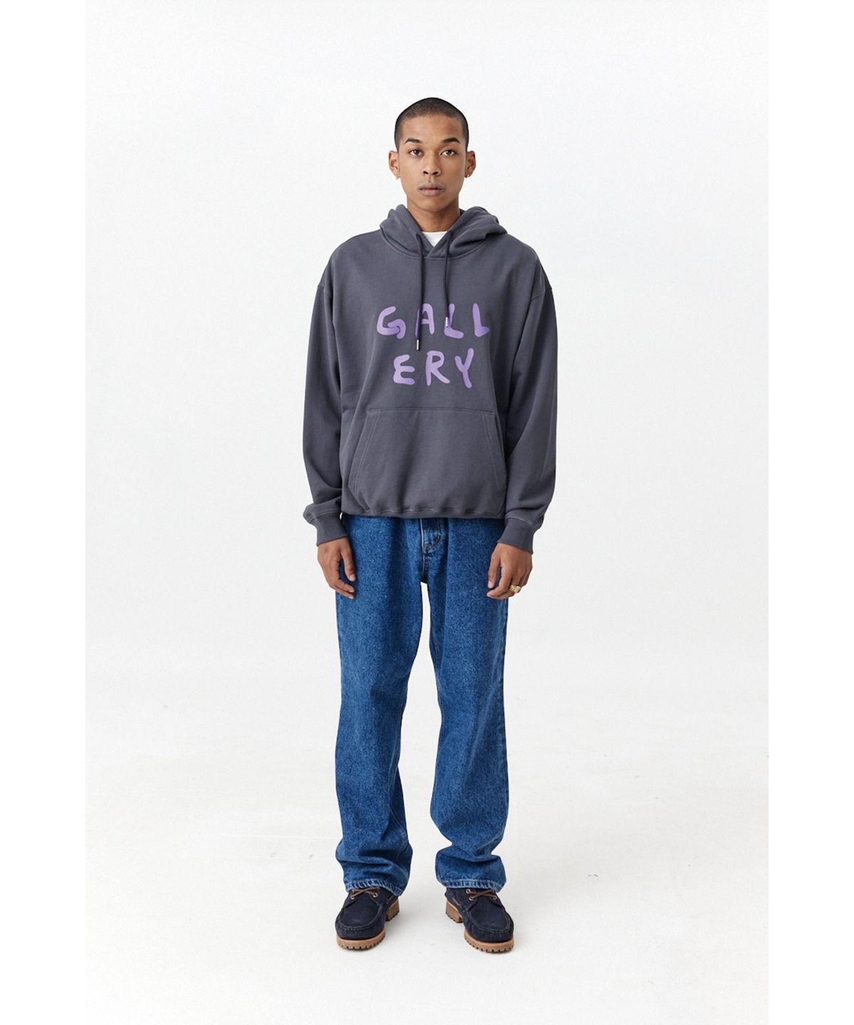 1011갤러리(1011 GALLERY) Gallery Logo Hoodie - Charcoal Grey
