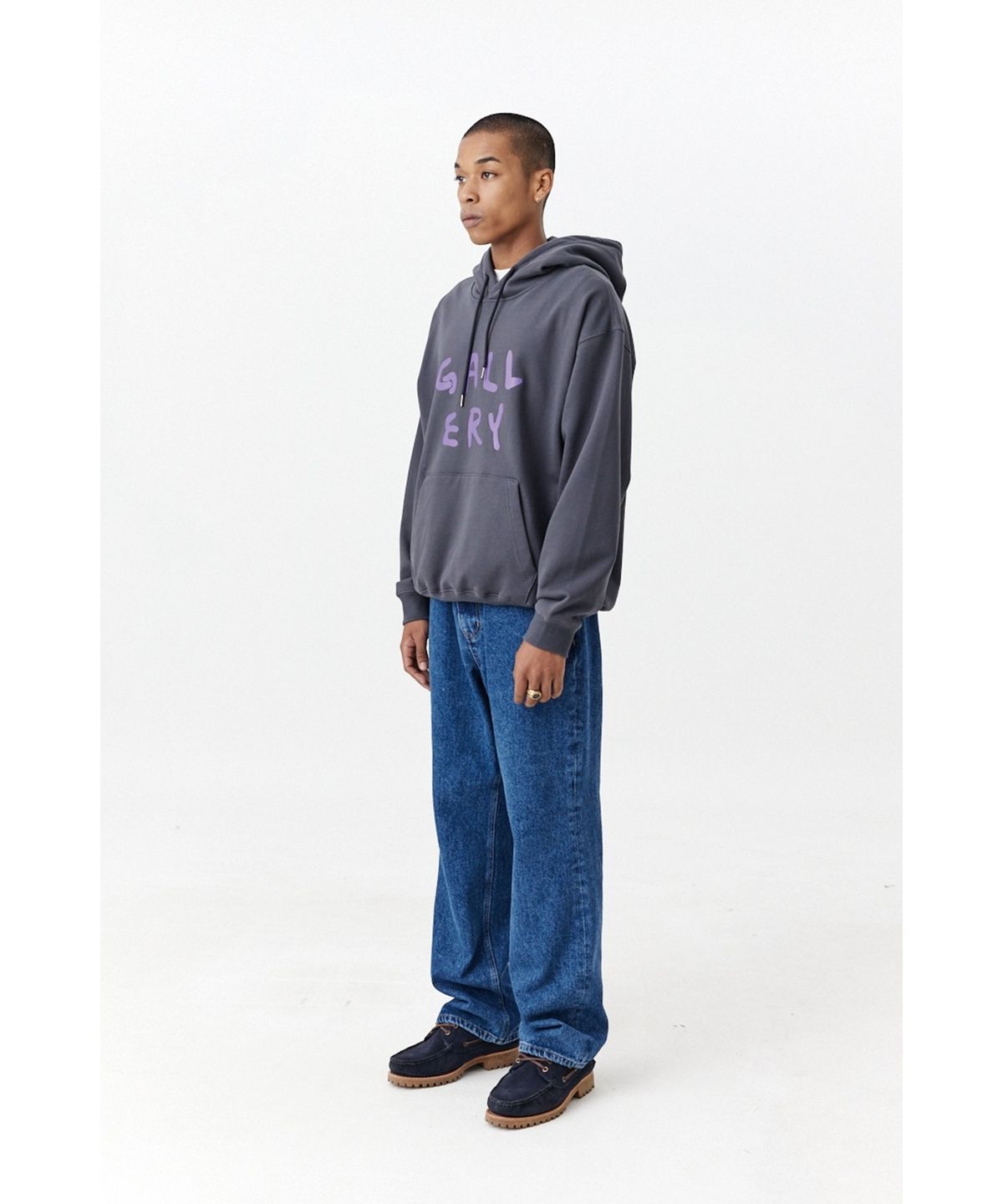 1011갤러리(1011 GALLERY) Gallery Logo Hoodie - Charcoal Grey
