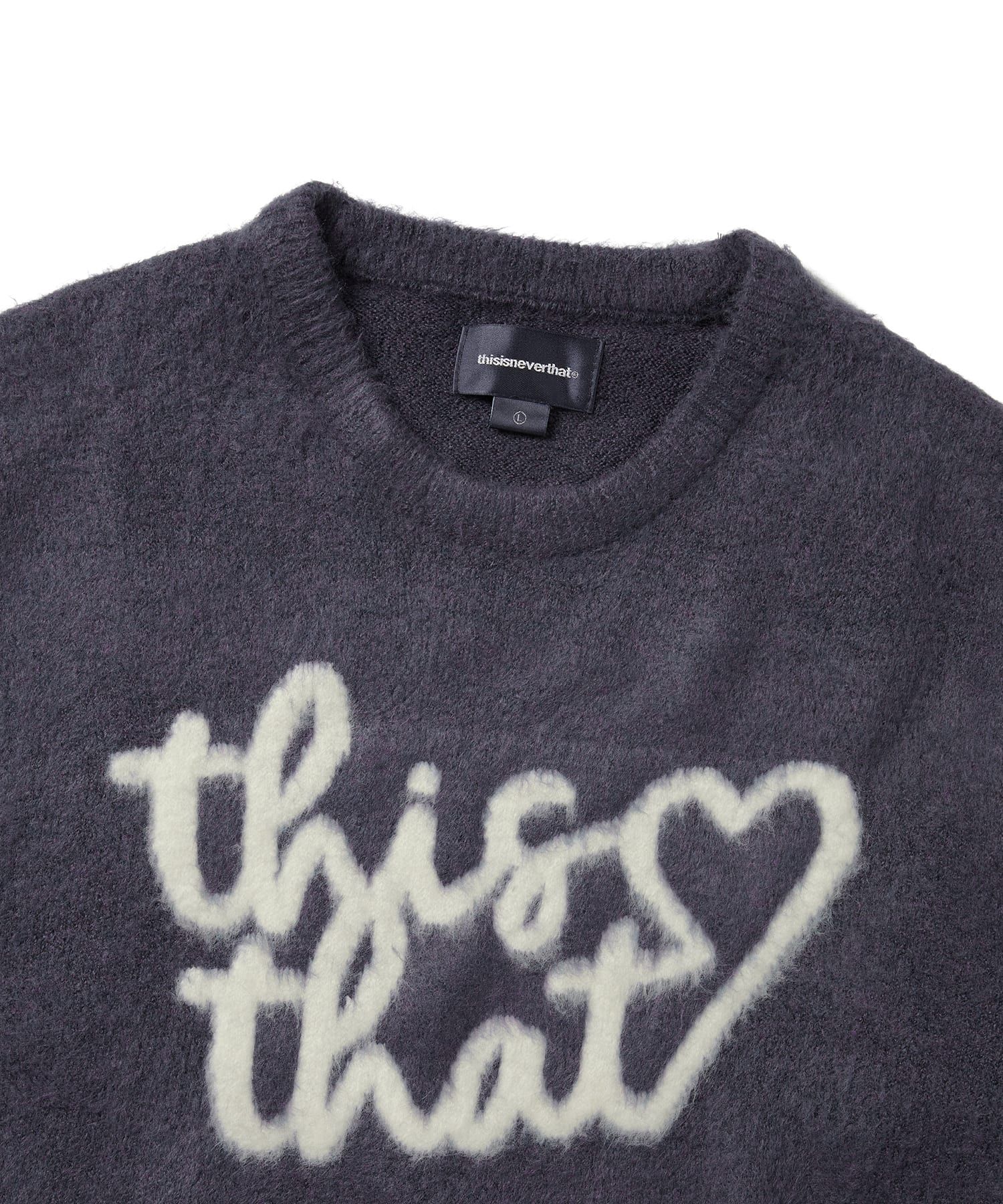 トップス thisisneverthat Heart Logo Knit Sweater thisisneverthat Heart Logo Knit Sweater | TN243KKNPK11-PUR