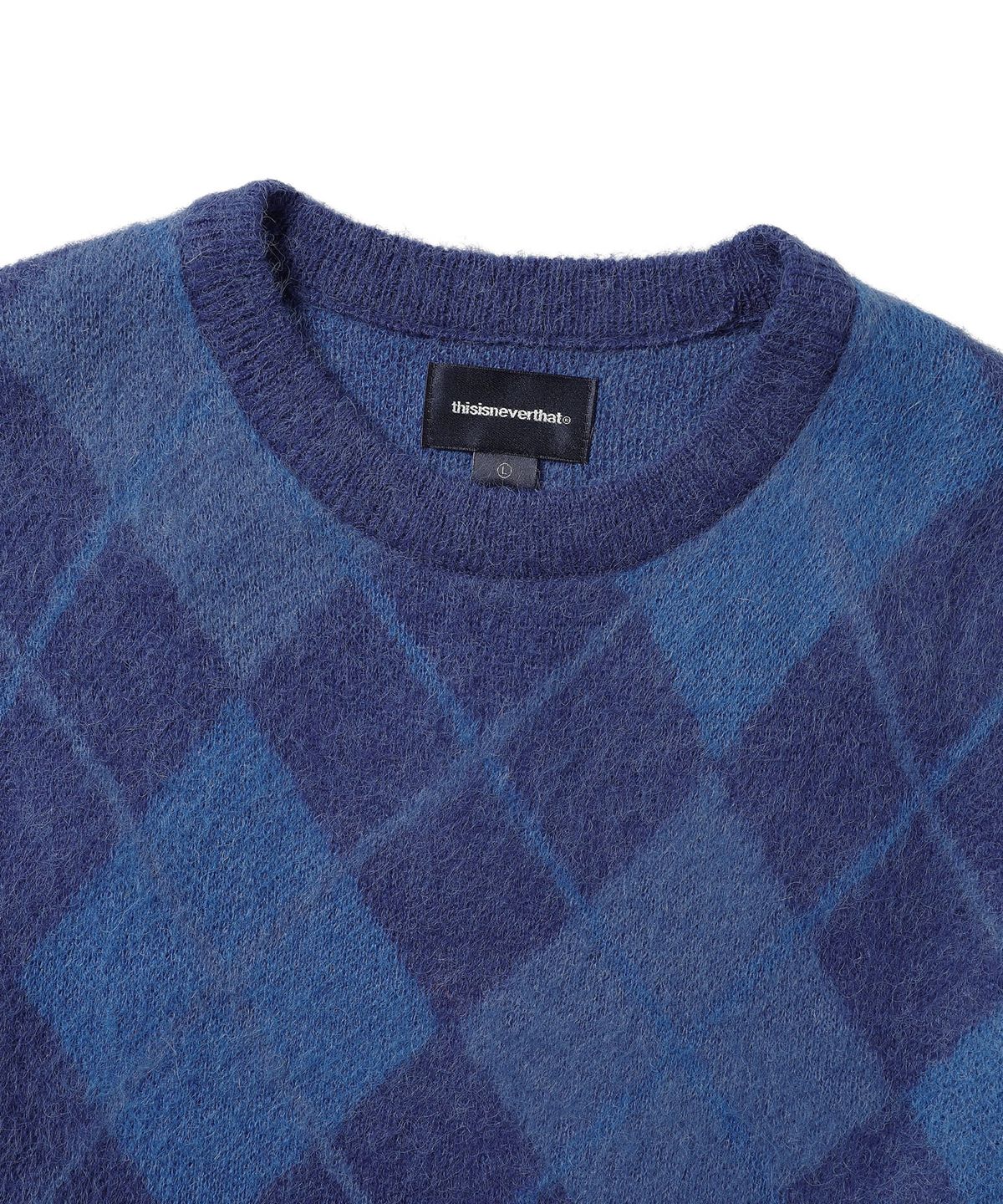 디스이즈네버댓(THISISNEVERTHAT) Mohair Argyle Knit Sweater Blue