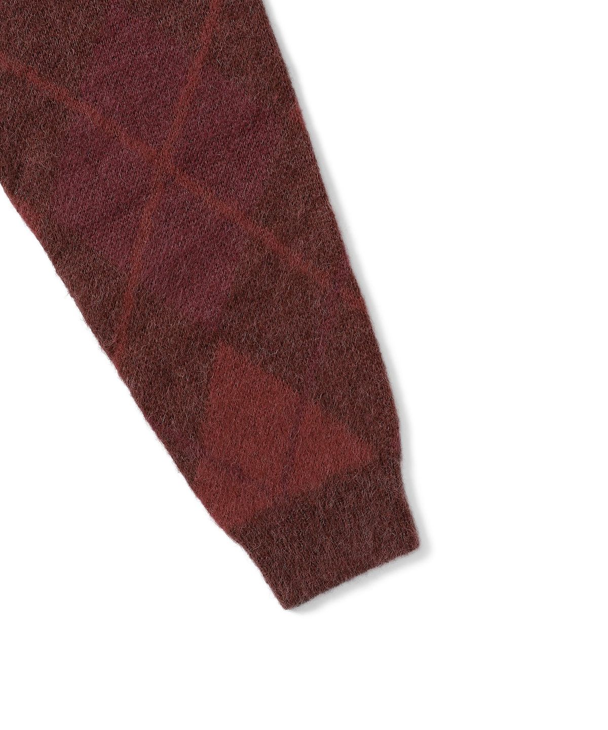 디스이즈네버댓(THISISNEVERTHAT) Mohair Argyle Knit Sweater Burgundy