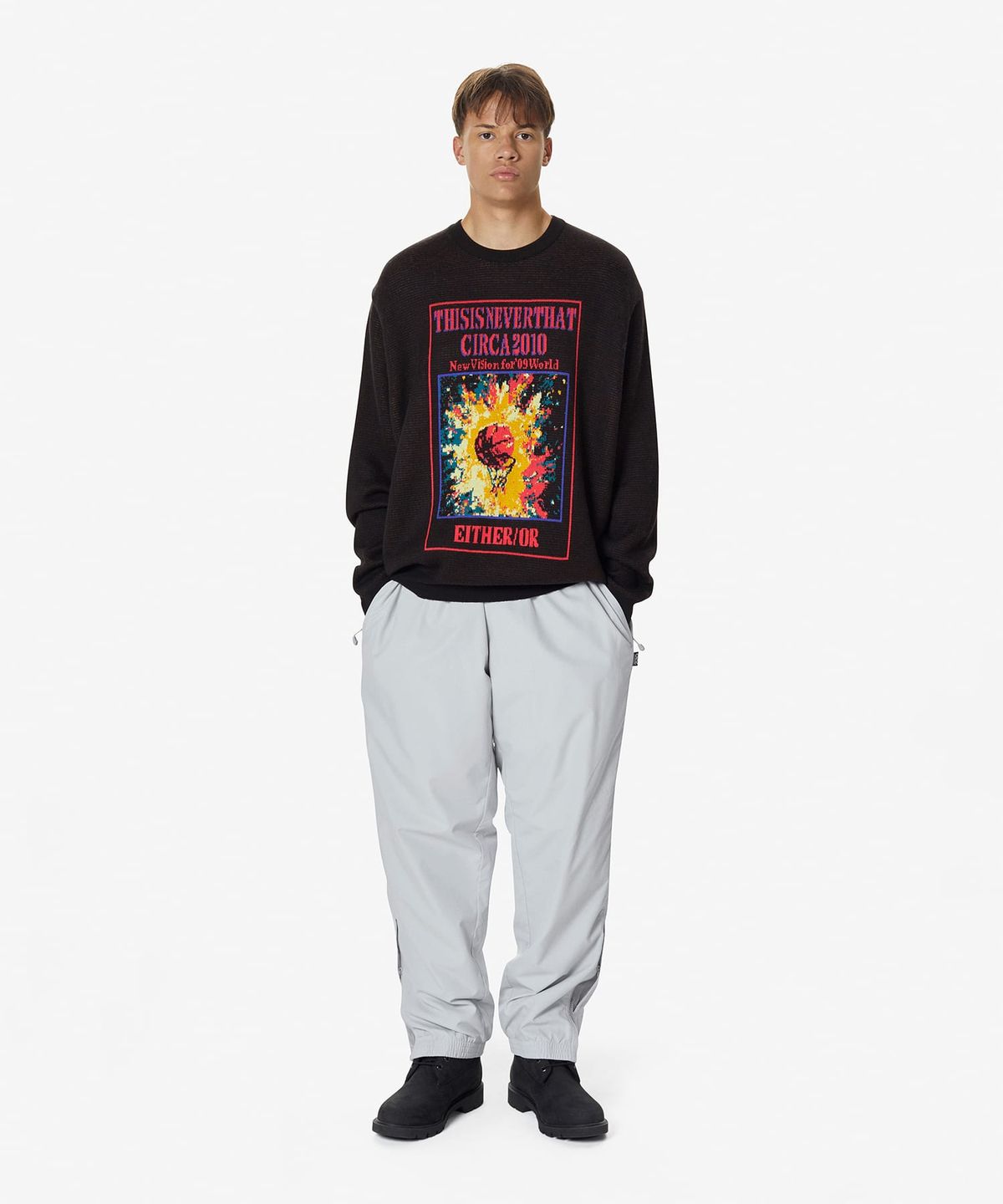 디스이즈네버댓(THISISNEVERTHAT) Basketball Hoop Knit Sweater Black