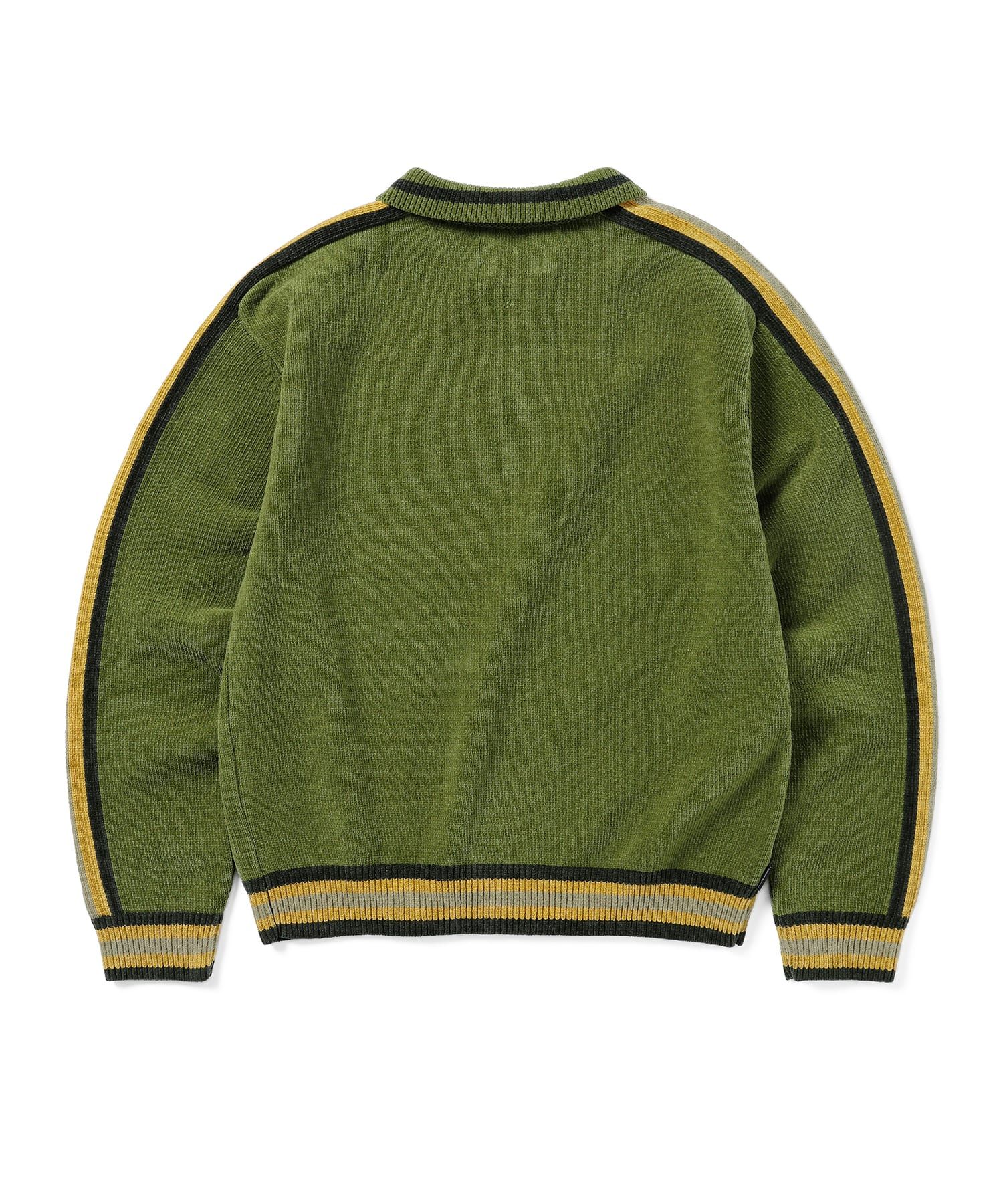 The Zip Front Cardigan. -- Olive Vine Stripe – The Great.