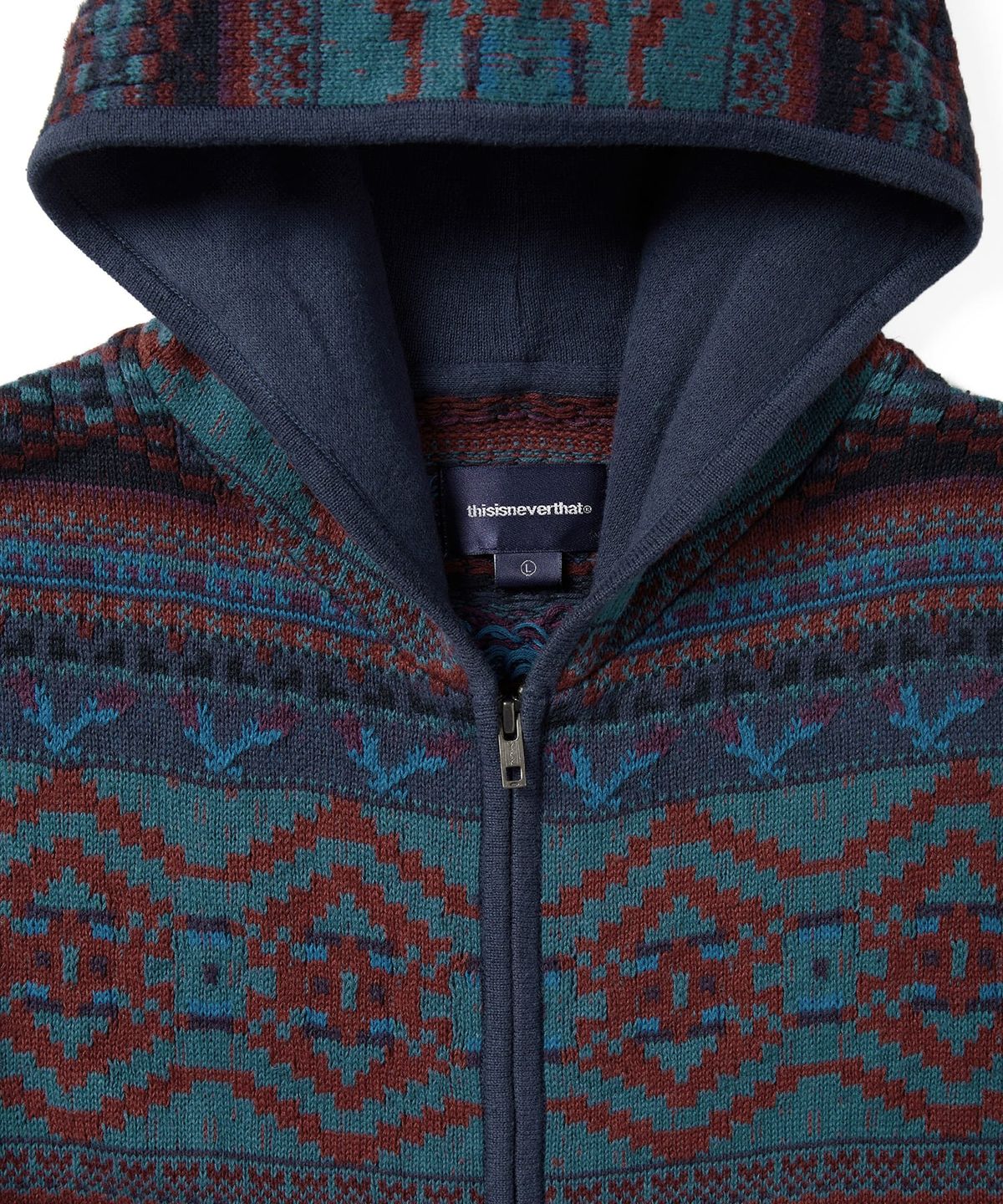 디스이즈네버댓(THISISNEVERTHAT) Hooded Zip Up Sweater Navy