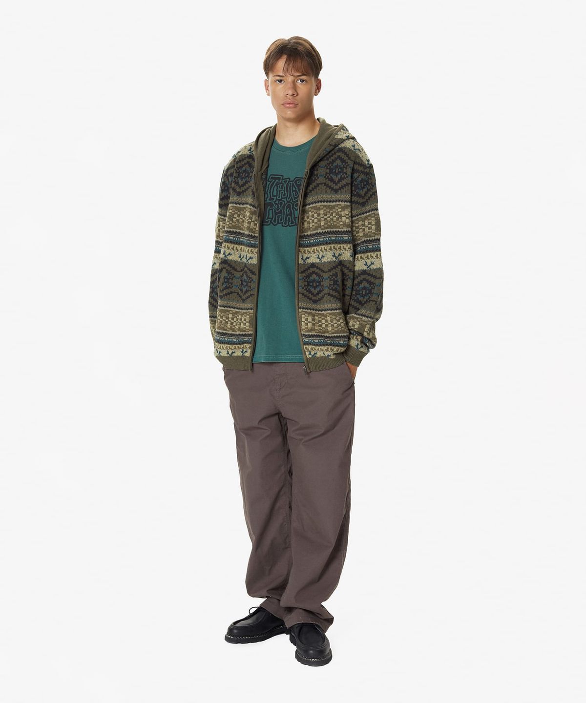 디스이즈네버댓(THISISNEVERTHAT) Hooded Zip Up Sweater Brown