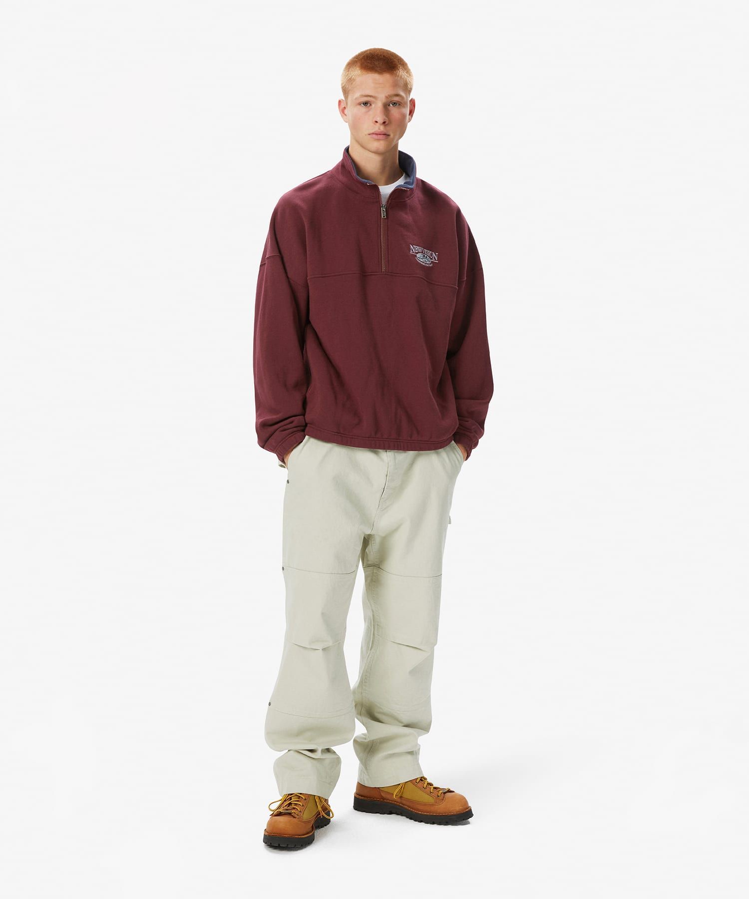 MUSINSA | thisisneverthat® Half Zip Sweatshirt Burgundy