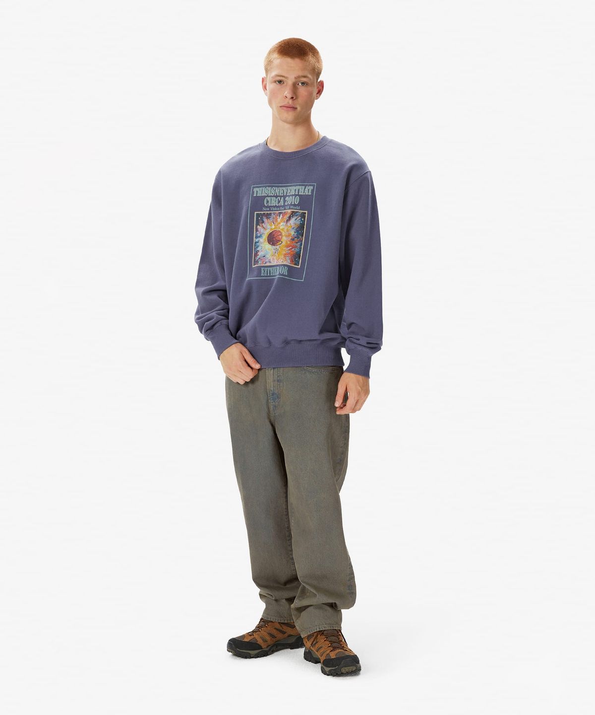 디스이즈네버댓(THISISNEVERTHAT) Basketball Hoop Crewneck Violet