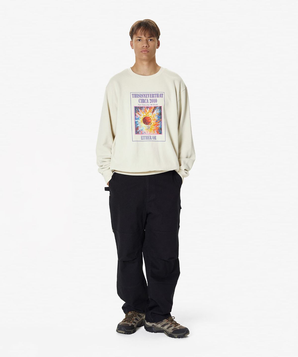 디스이즈네버댓(THISISNEVERTHAT) Basketball Hoop Crewneck Natural