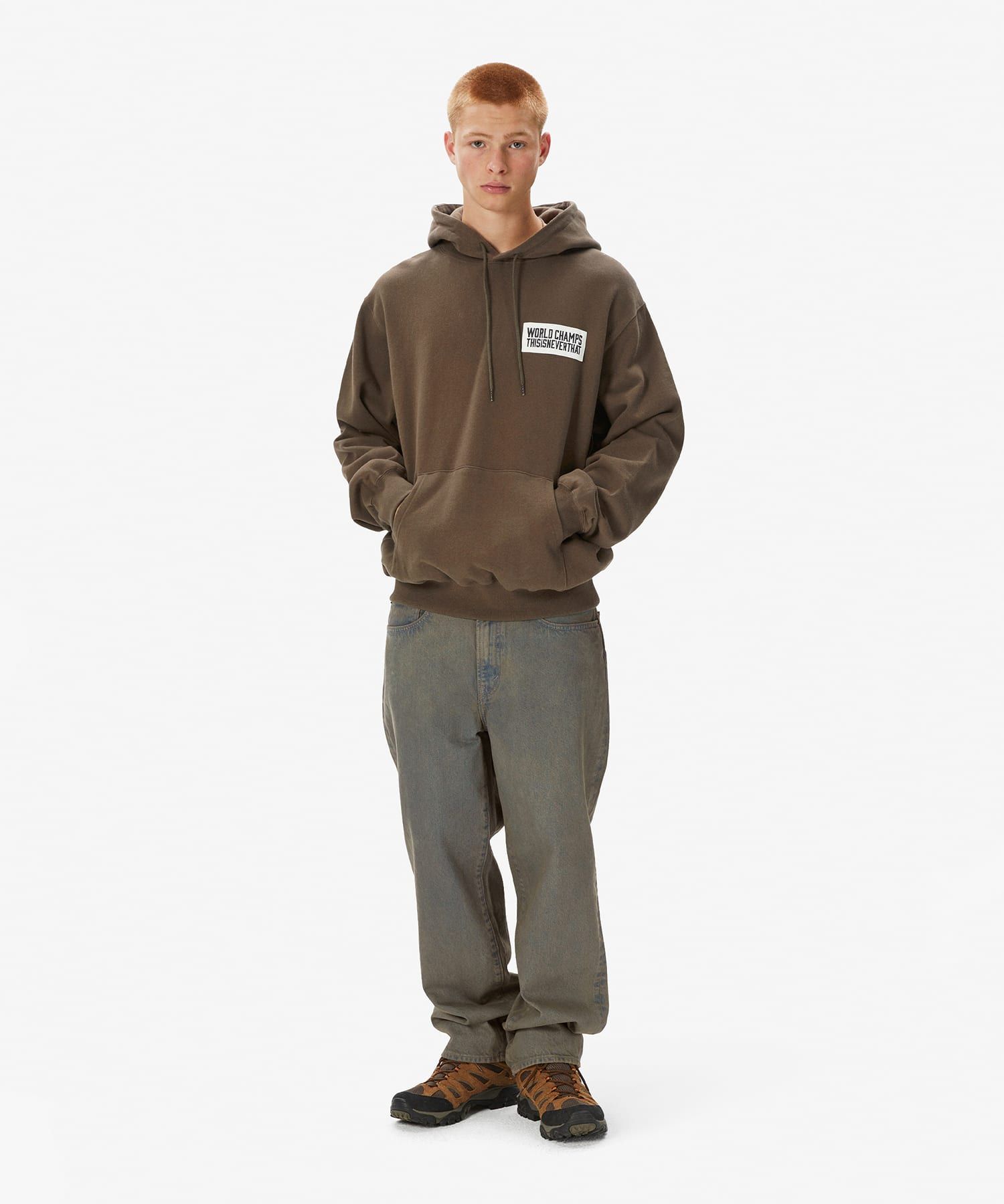 【THISISNEVERTHAT】Scrap Applique Hoodie Brown MUSINSA | thisisneverthat® Scrap Applique Hoodie Brown