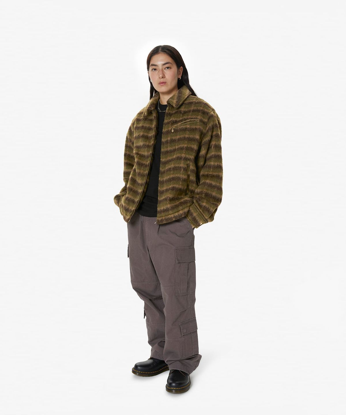 디스이즈네버댓(THISISNEVERTHAT) Brushed Wool Check Jacket Dark Brown