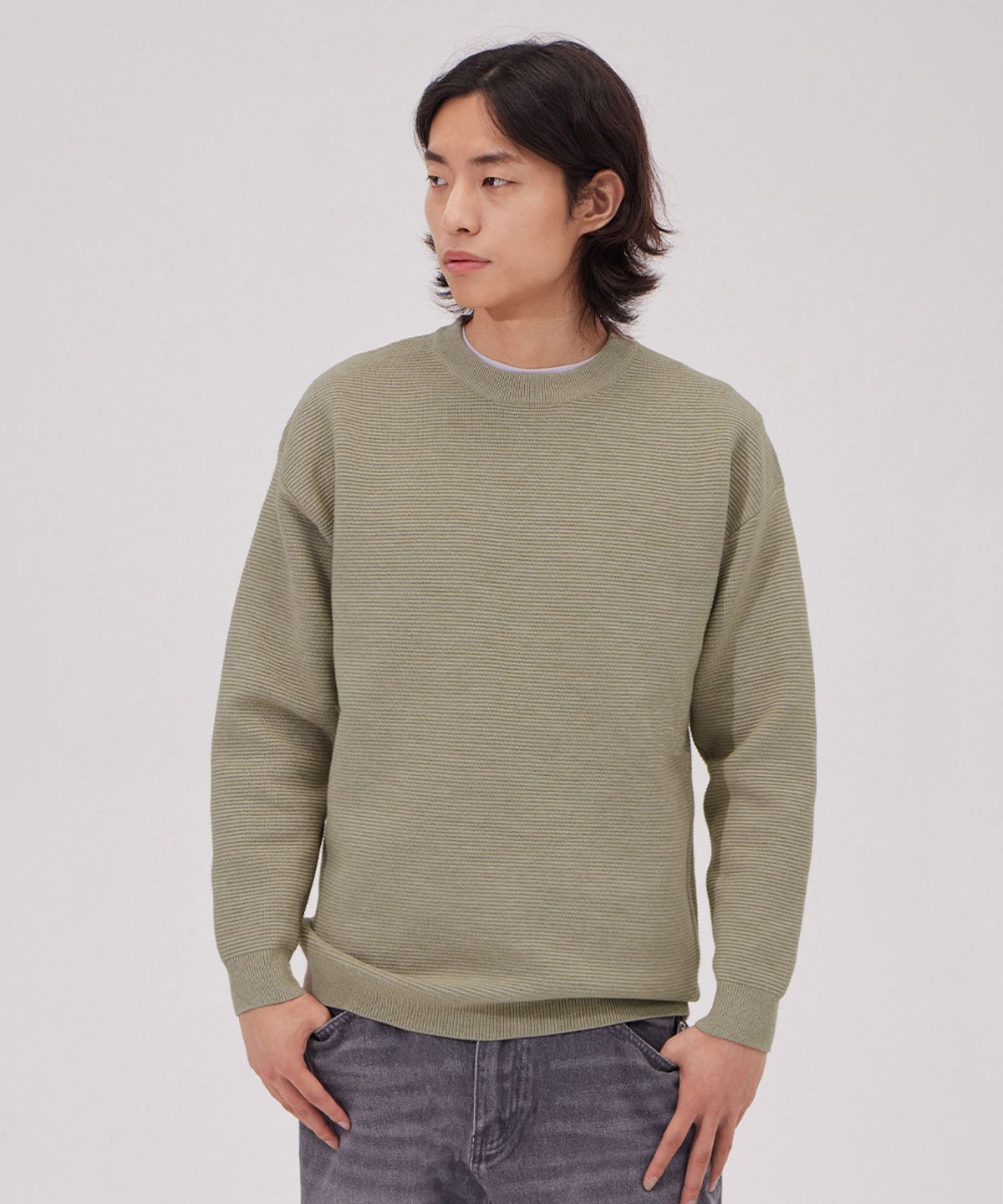 메이킷투(MAKEITTO) 데일리 비스코스 크루넥 니트_베이지