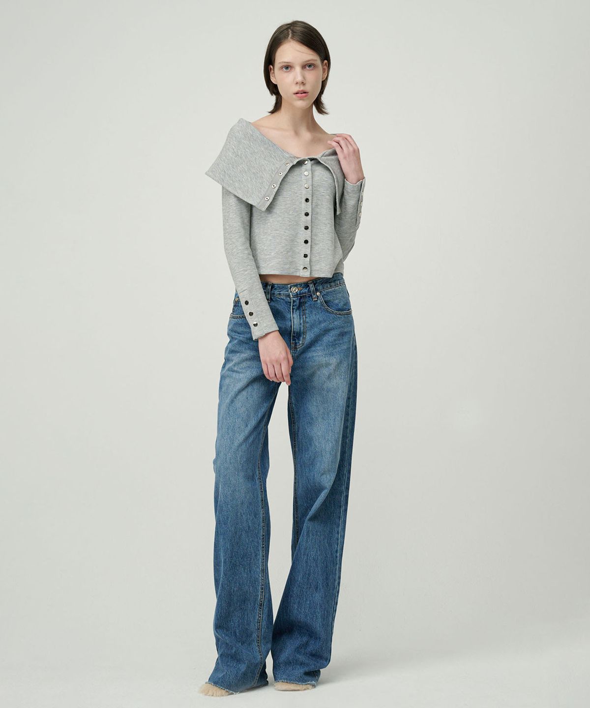 세컨드 아르무아(02ARMOIRE) Meave Cardigan _ Grey