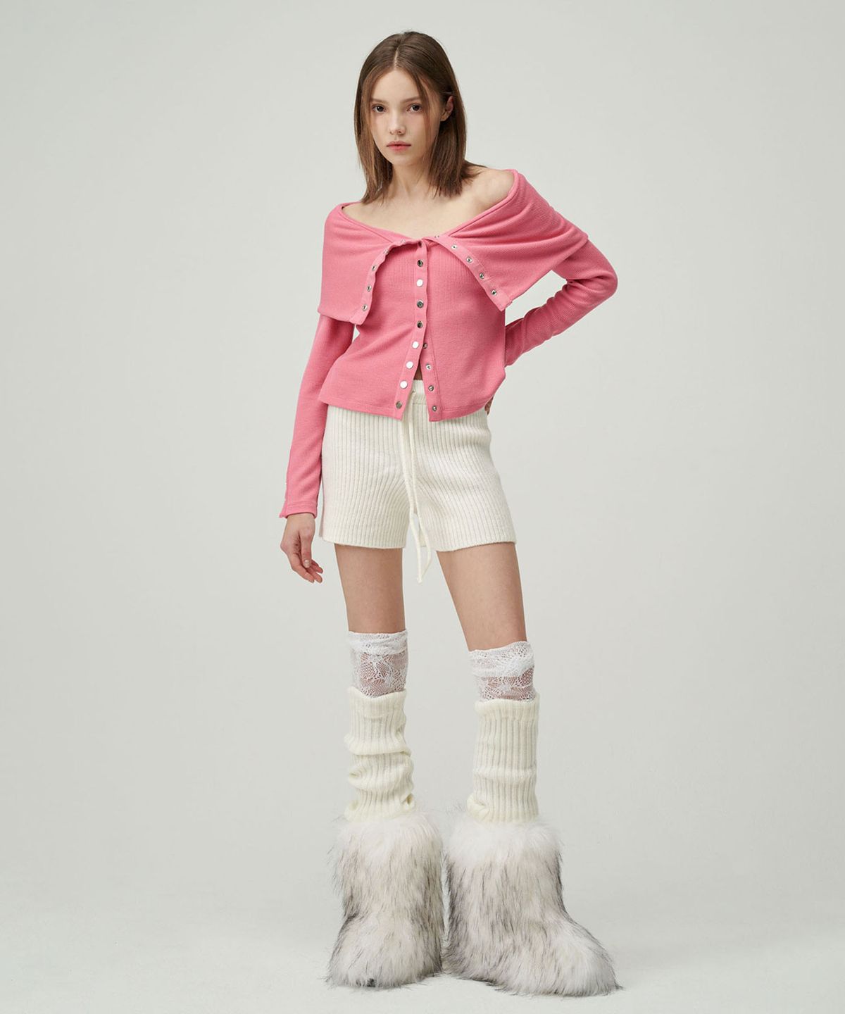 세컨드 아르무아(02ARMOIRE) Meave Cardigan _ Pink
