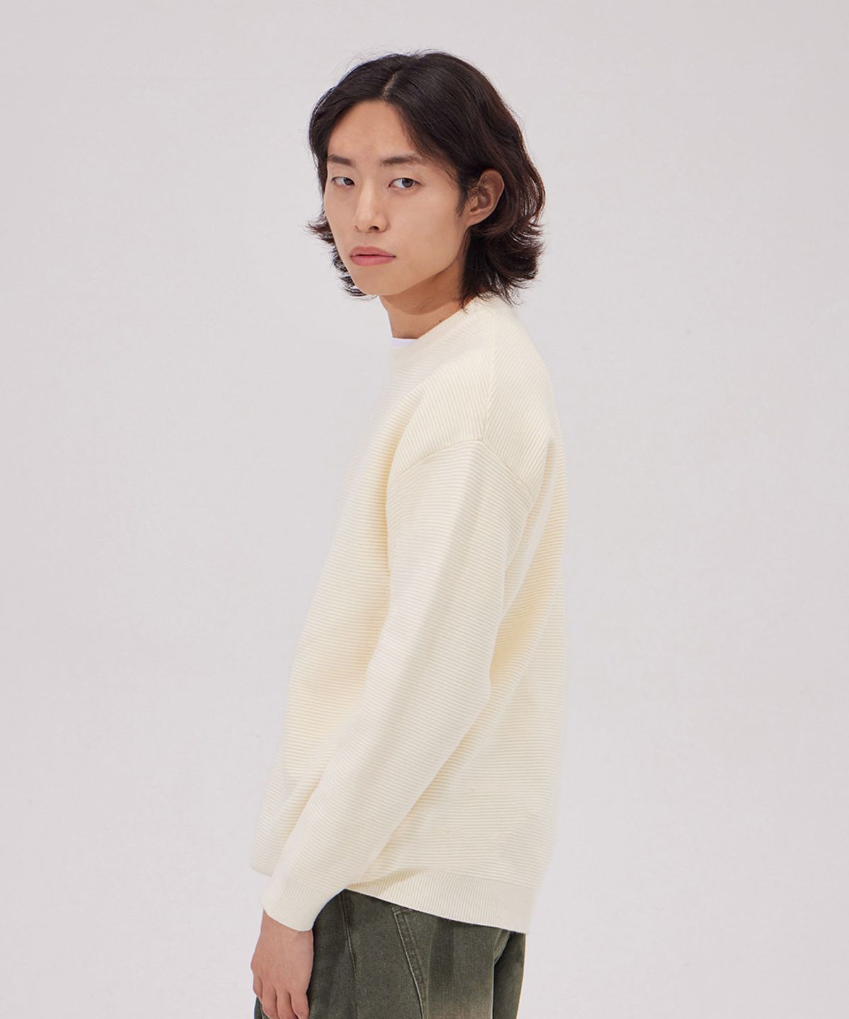 메이킷투(MAKEITTO) 데일리 비스코스 크루넥 니트_크림
