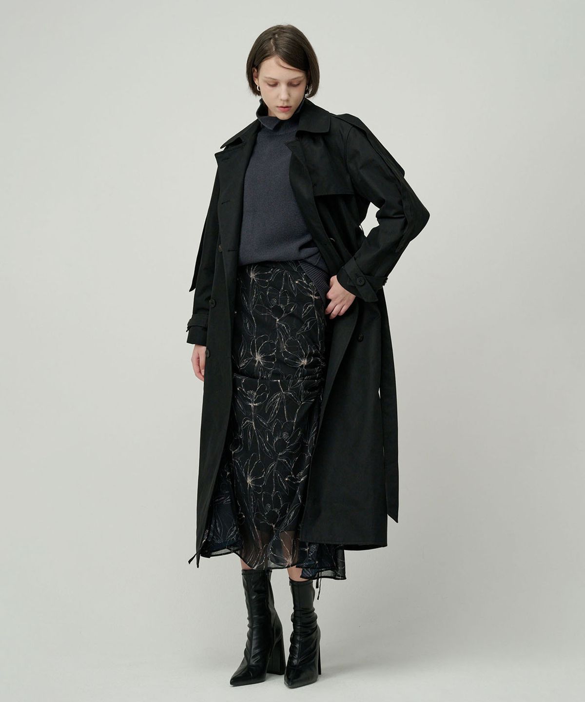 세컨드 아르무아(02ARMOIRE) Sonnie Trench Coat _ Black