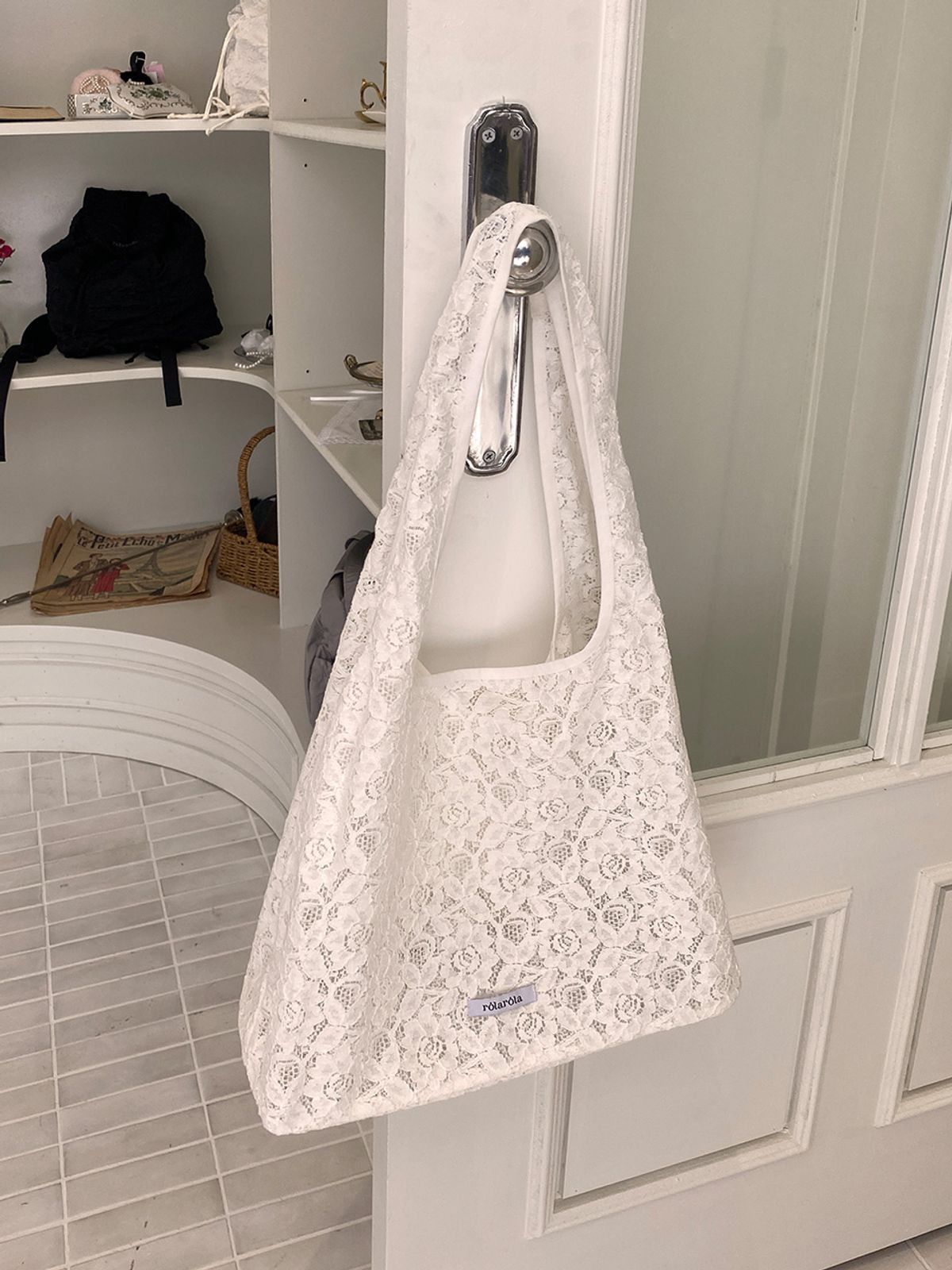 로라로라(ROLAROLA) LACE BAG WHITE
