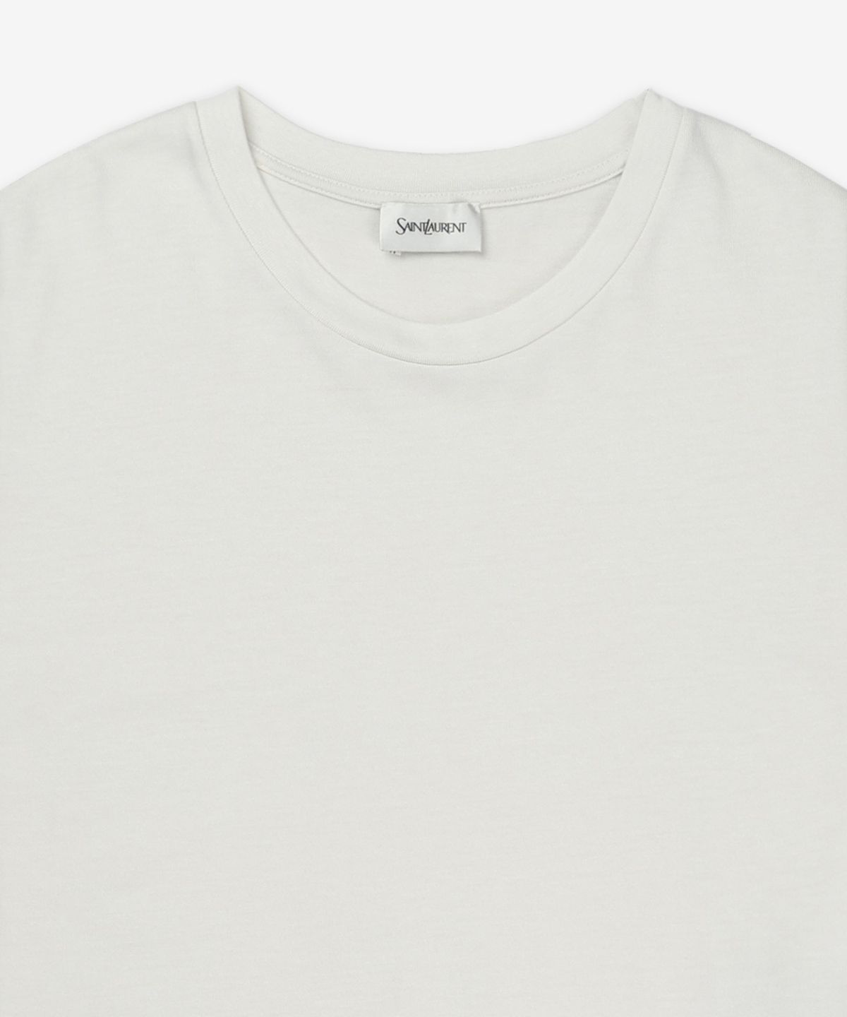 생로랑(SAINT LAURENT) 로고 패치 반소매 티셔츠 - 내추럴 / 810277Y37RY9502