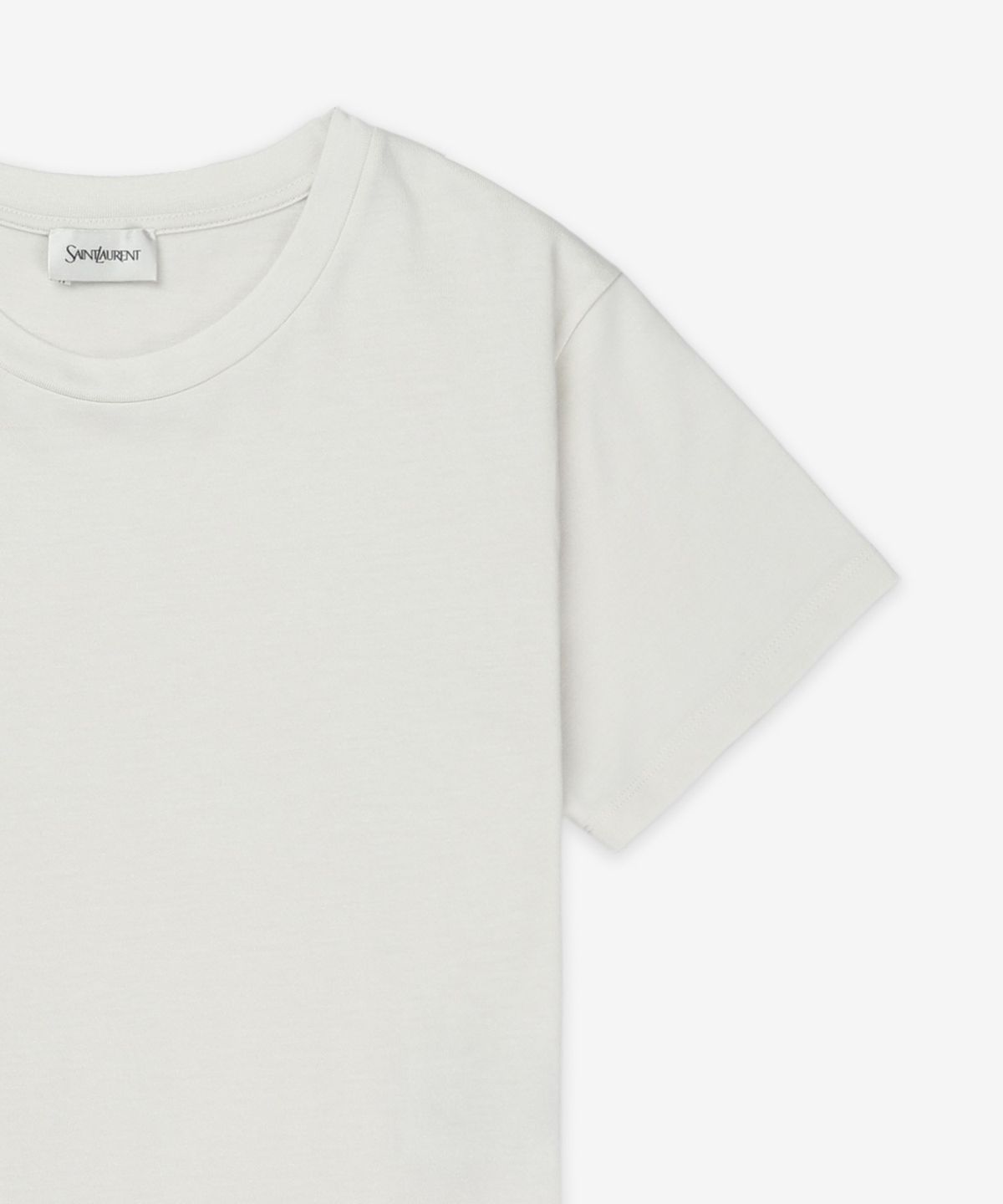 생로랑(SAINT LAURENT) 로고 패치 반소매 티셔츠 - 내추럴 / 810277Y37RY9502