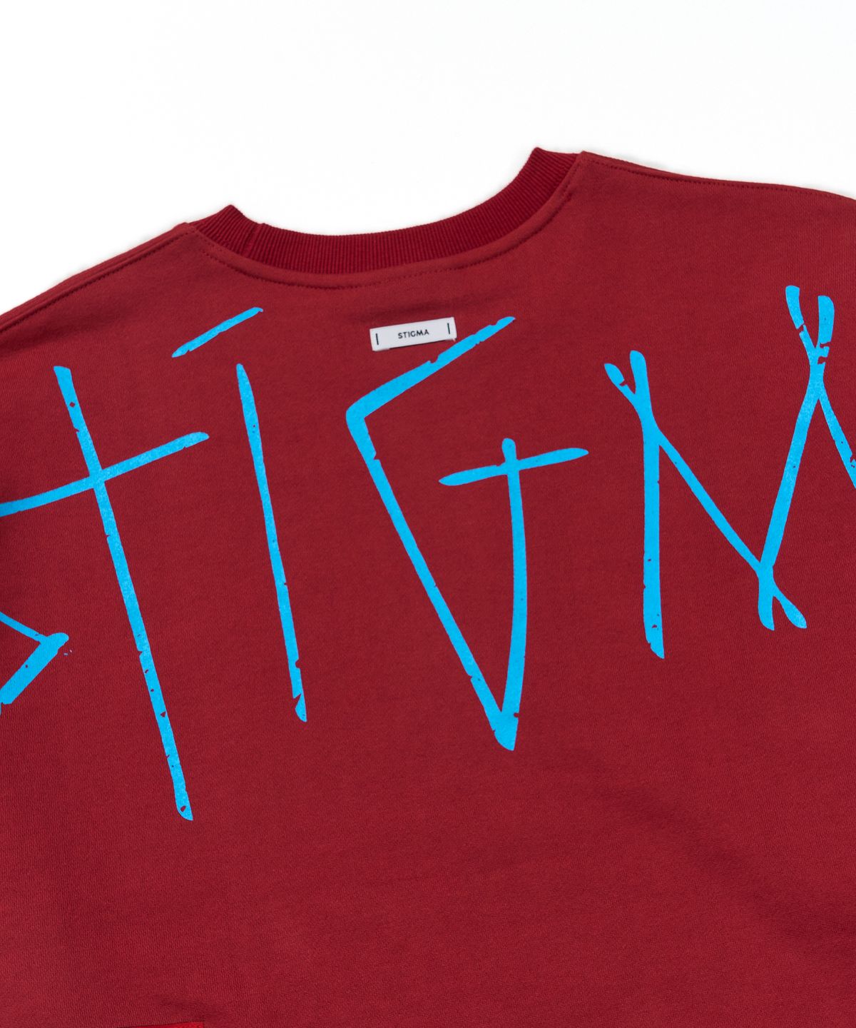 스티그마(STIGMA) Doodle Oversized Crewneck Burgandy