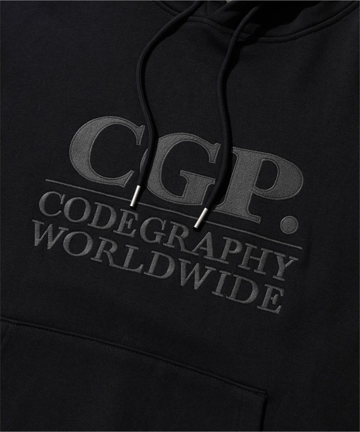 코드그라피(CGP) 스퀘어 로고 후디_블랙