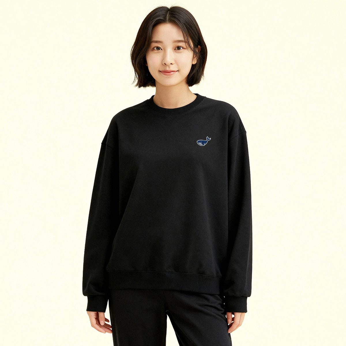 옥스타(OKSTAR) 미니 웨일 자수 특양면 맨투맨