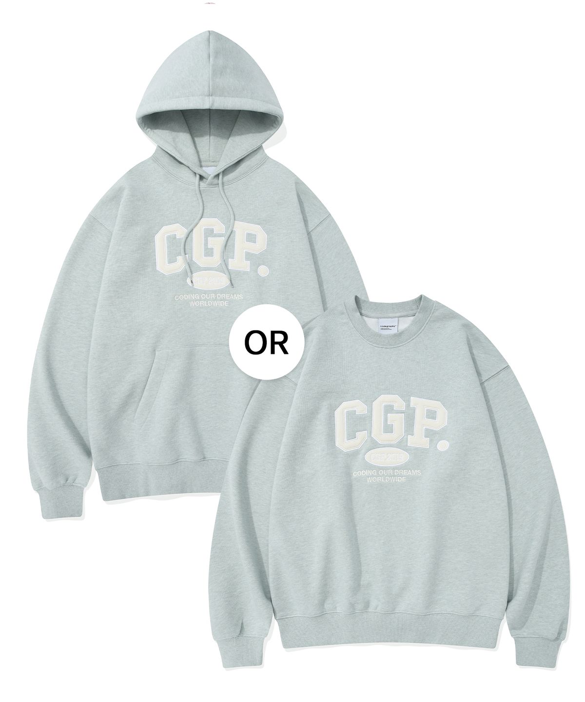 코드그라피(CGP) CGP 아치 로고 후드티_민트BDW
