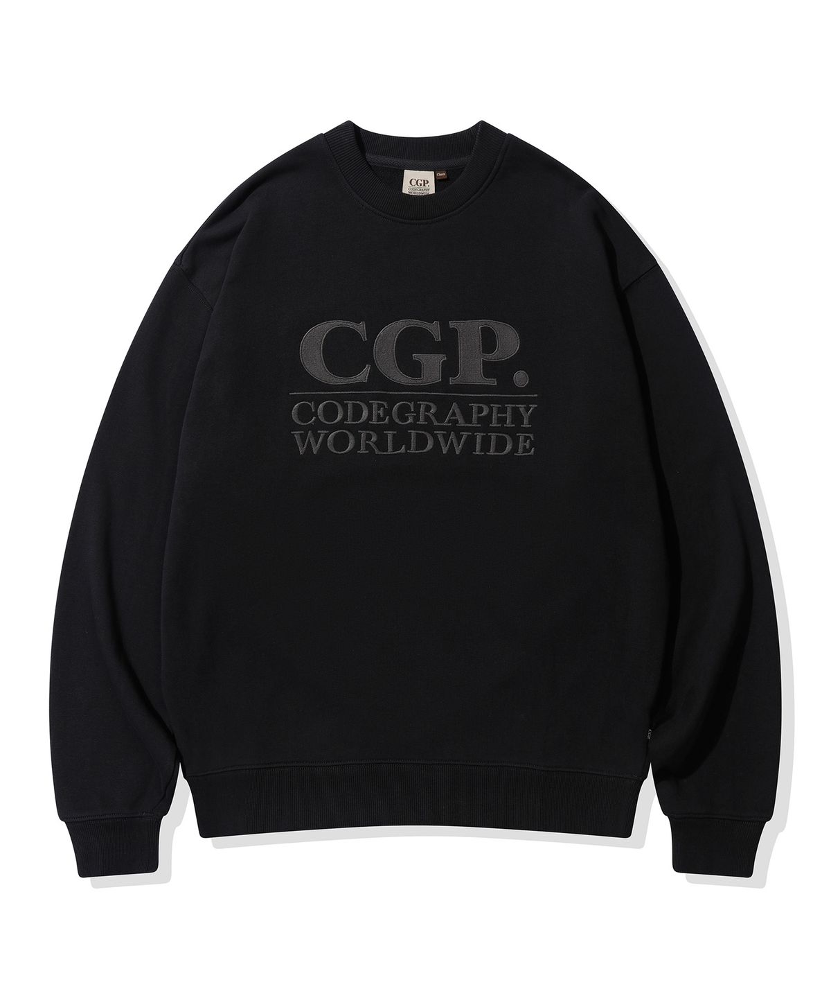 코드그라피(CGP) 스퀘어 로고 맨투맨_블랙