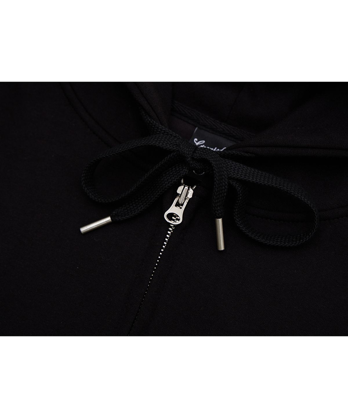 크림소다랩(CREAM SODA LAB) 무지 올시즌 투웨이 크롭 집업 후드 블랙