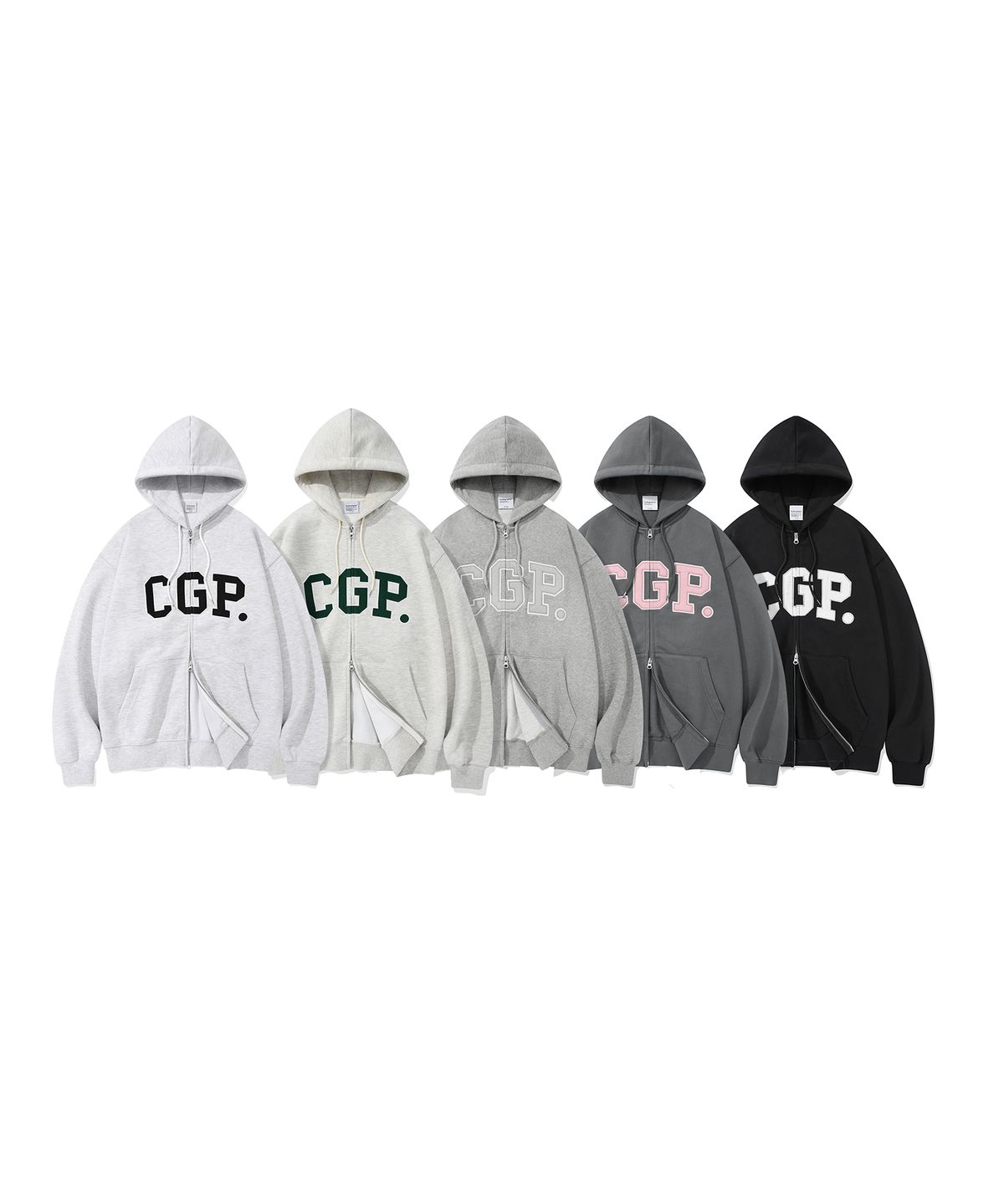 코드그라피(CGP) CGP 아치 로고 후드 집업_차콜