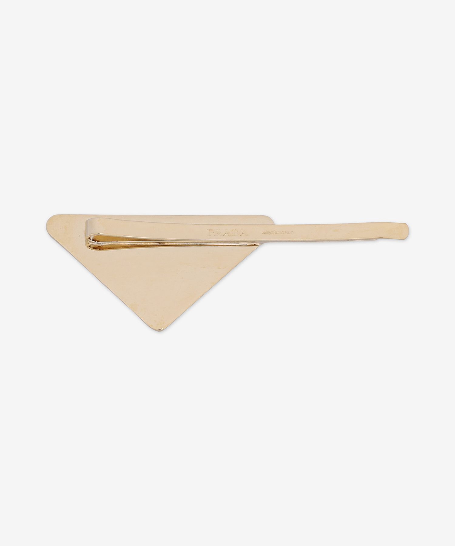 ★PRADA★ Triangle Logo Enamel Finish Hairpin Honey Totter S MUSINSA | PRADA Triangle Logo Enameled Hairpin - Honey