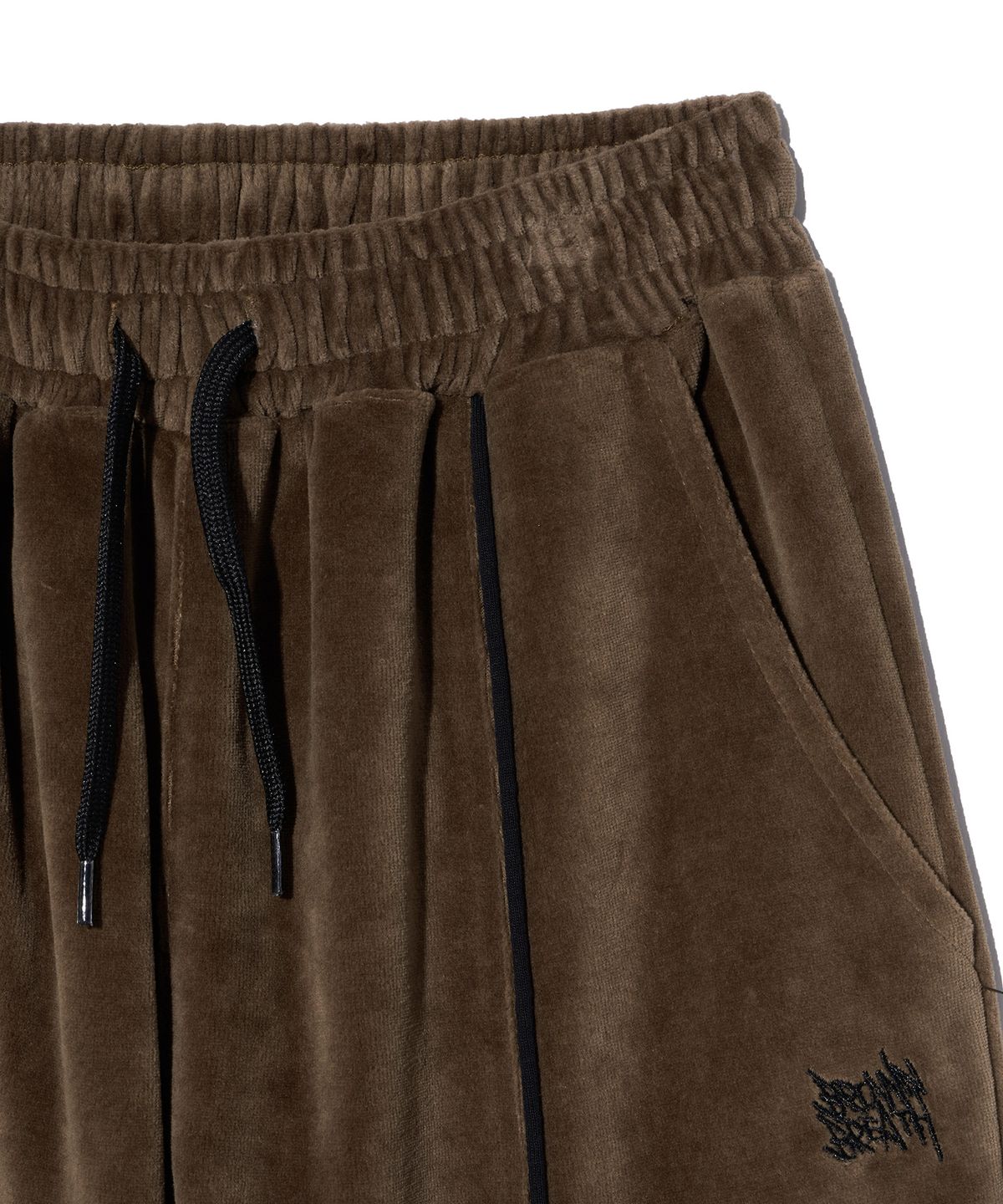 브라운브레스 키즈(BROWNBREATH KIDS) KIDS VELOUR PIPING PANTS - BROWN