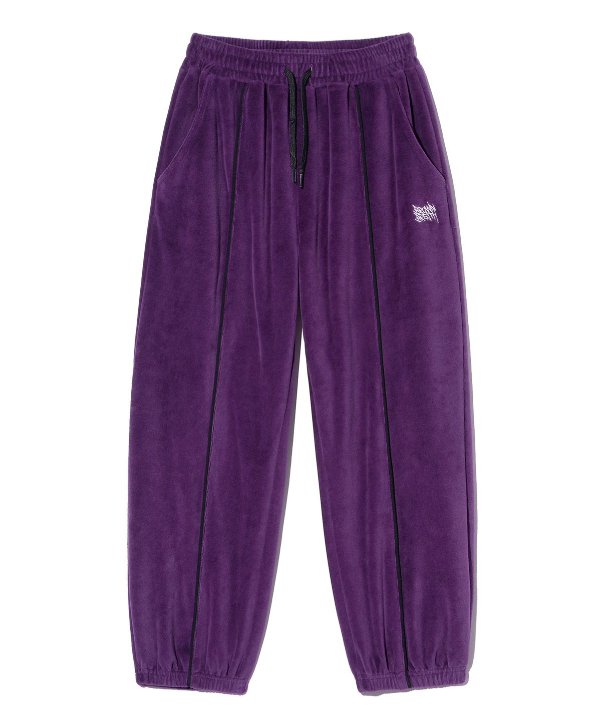 브라운브레스 키즈(BROWNBREATH KIDS) KIDS VELOUR PIPING PANTS - PURPLE