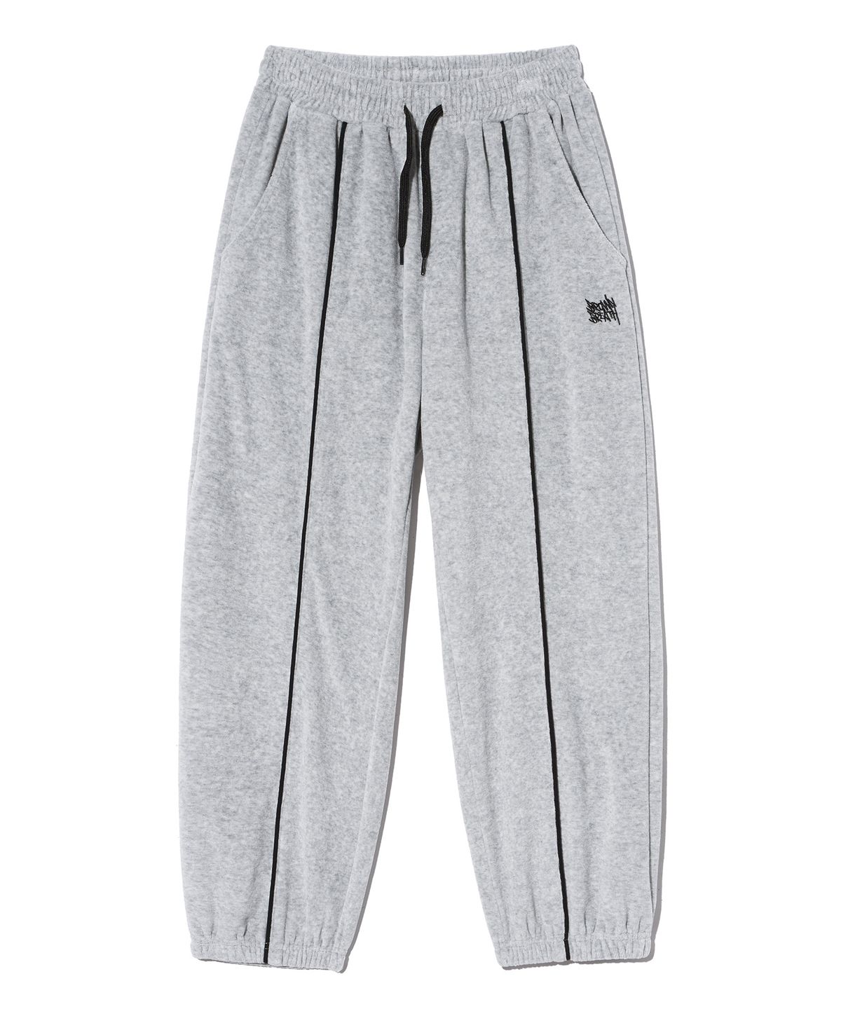 브라운브레스 키즈(BROWNBREATH KIDS) KIDS VELOUR PIPING PANTS - MELANGE GREY