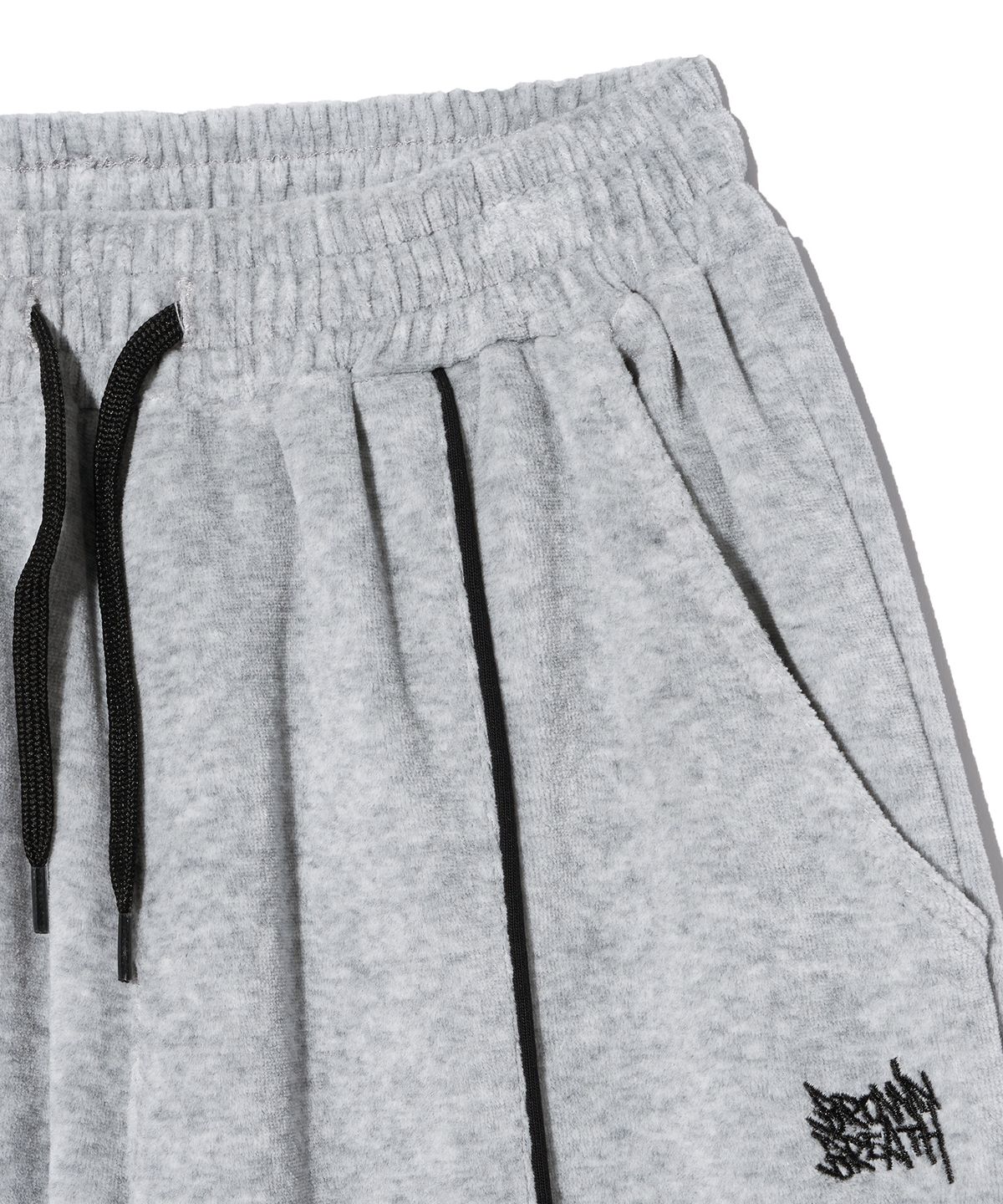 브라운브레스 키즈(BROWNBREATH KIDS) KIDS VELOUR PIPING PANTS - MELANGE GREY