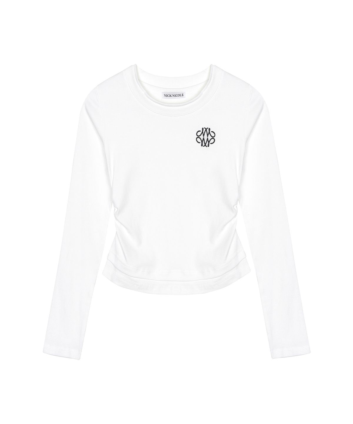 닉앤니콜(NICK&NICOLE) MINIMAL SHIRRING DOUBLE LAYERED TOP_IVORY