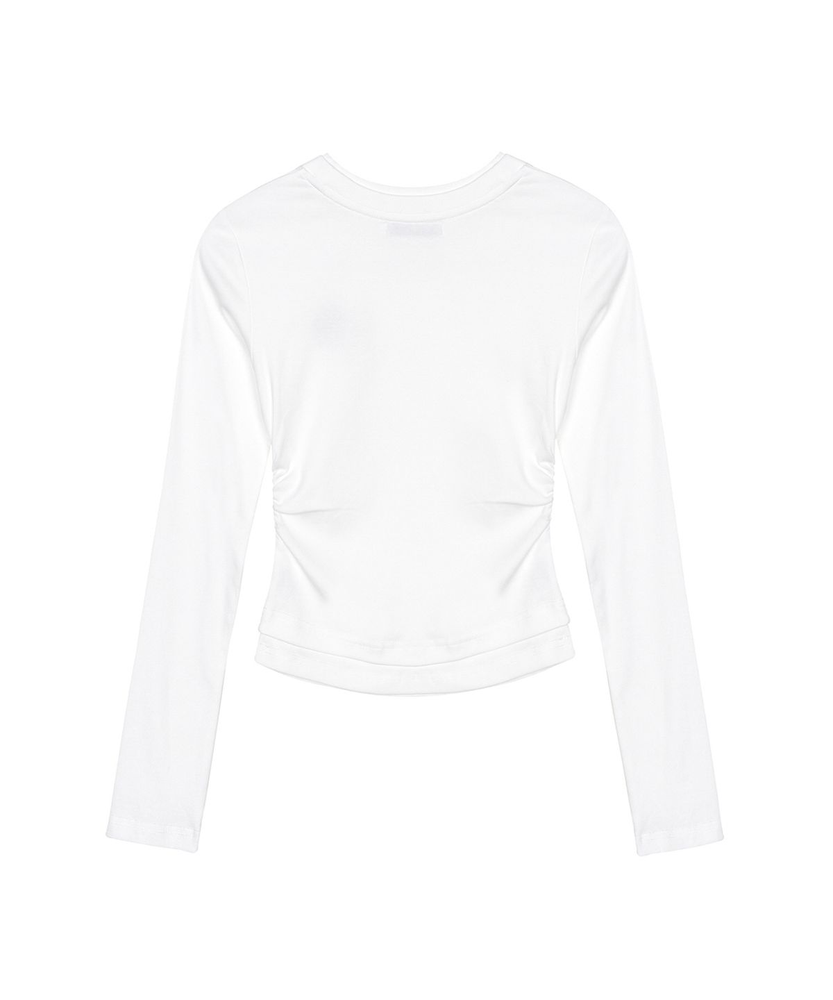 닉앤니콜(NICK&NICOLE) MINIMAL SHIRRING DOUBLE LAYERED TOP_IVORY