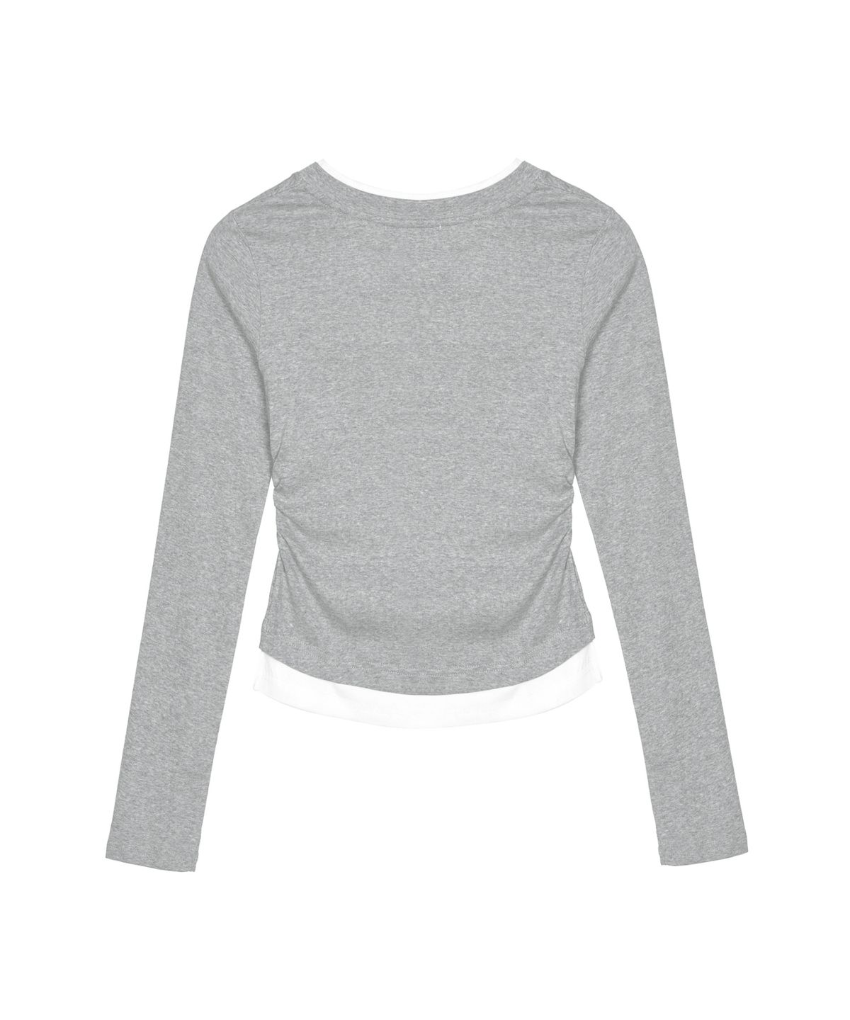 닉앤니콜(NICK&NICOLE) SHIRRING DOUBLE LAYERED TOP_GRAY