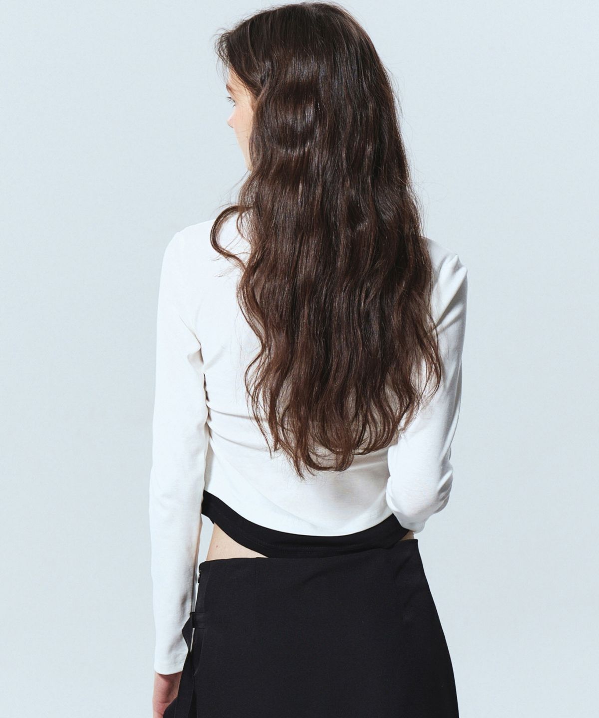 닉앤니콜(NICK&NICOLE) SHIRRING DOUBLE LAYERED TOP_IVORY