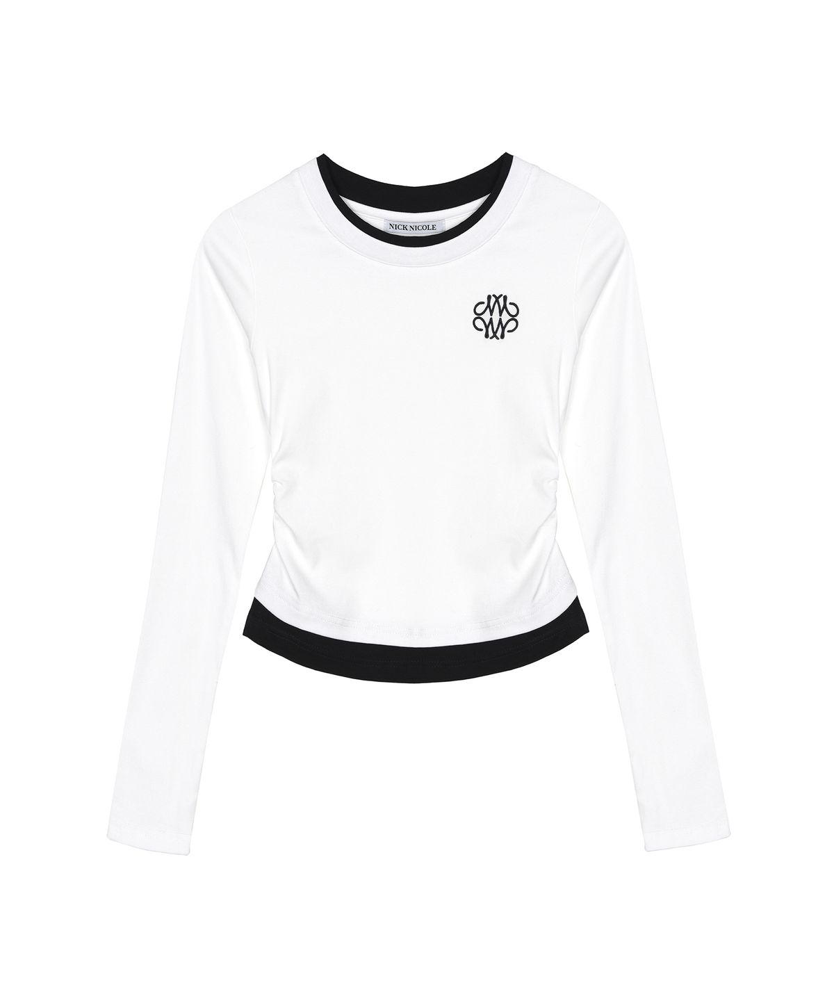 닉앤니콜(NICK&NICOLE) SHIRRING DOUBLE LAYERED TOP_IVORY
