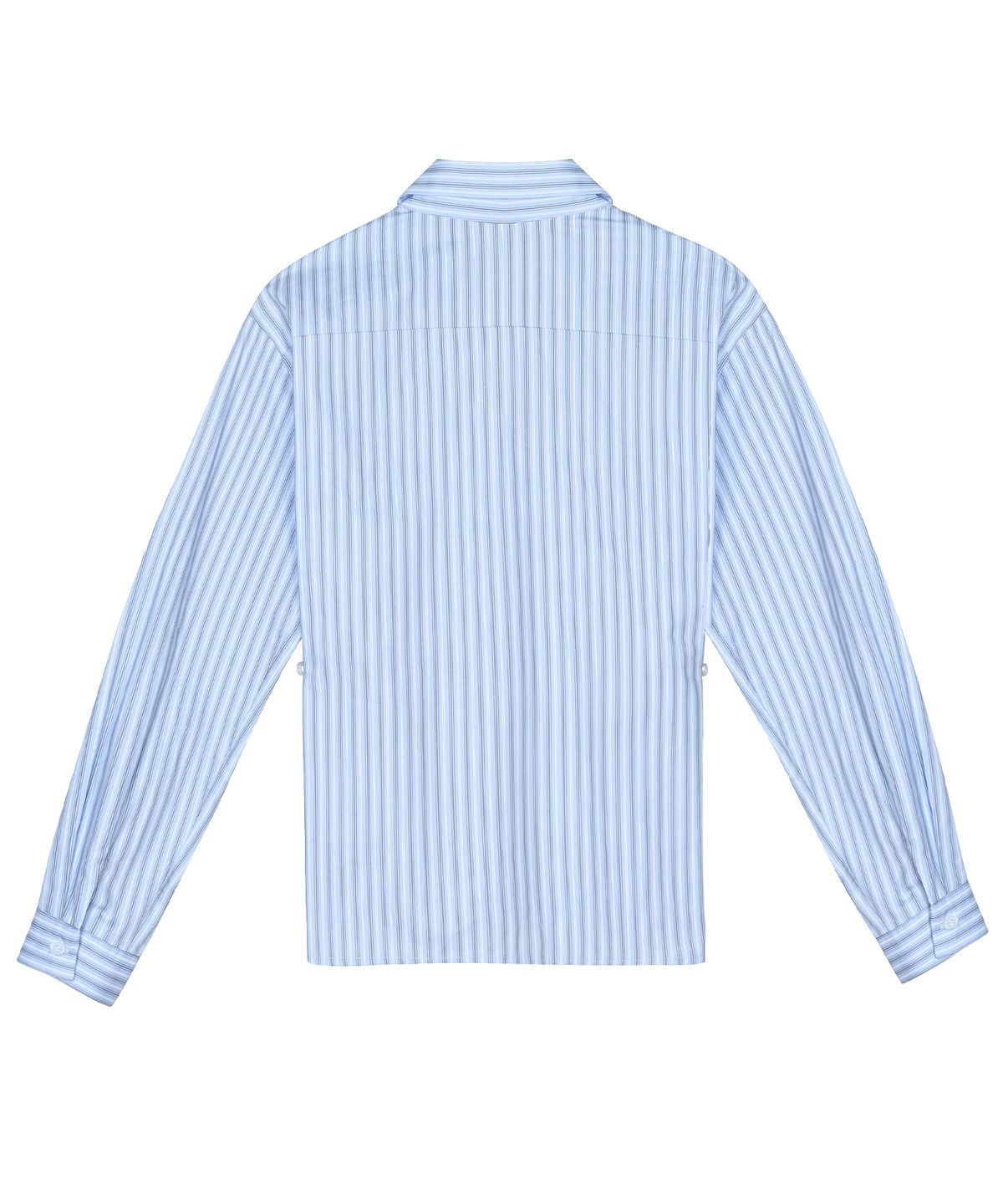 닉앤니콜(NICK&NICOLE) NICOLE LABEL STRIPE WRINKLE SLEEVE SHIRT_SKY BLUE