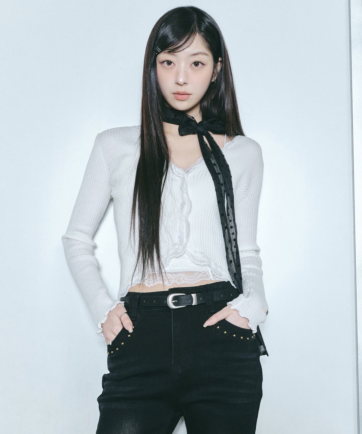 닉앤니콜(NICK&NICOLE) LACE FRILL ESSENTIAL CROP CARDIGAN_3 COLOR