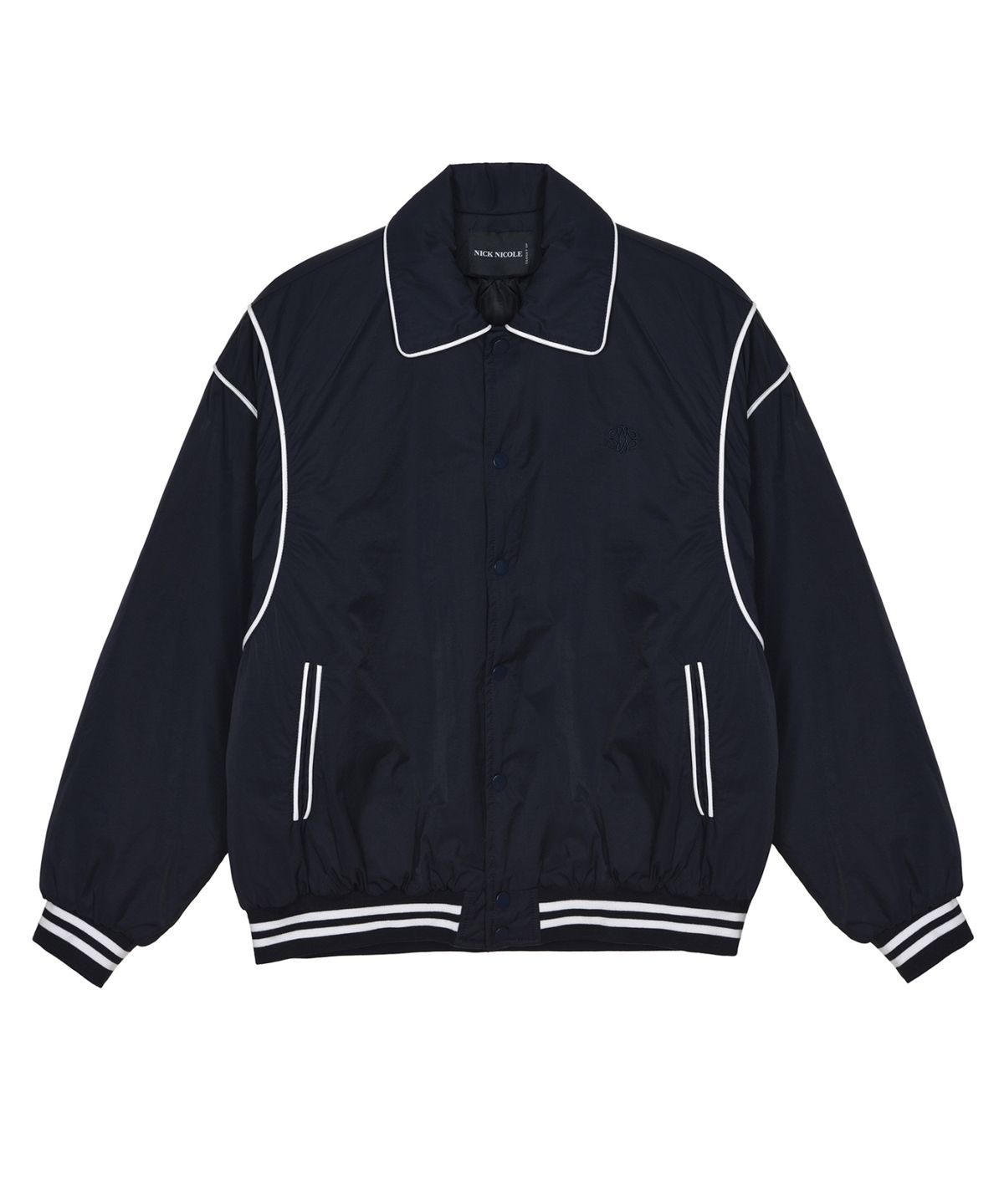 닉앤니콜(NICK&NICOLE) NICOLE VARSITY PADDING JUMPER_NAVY