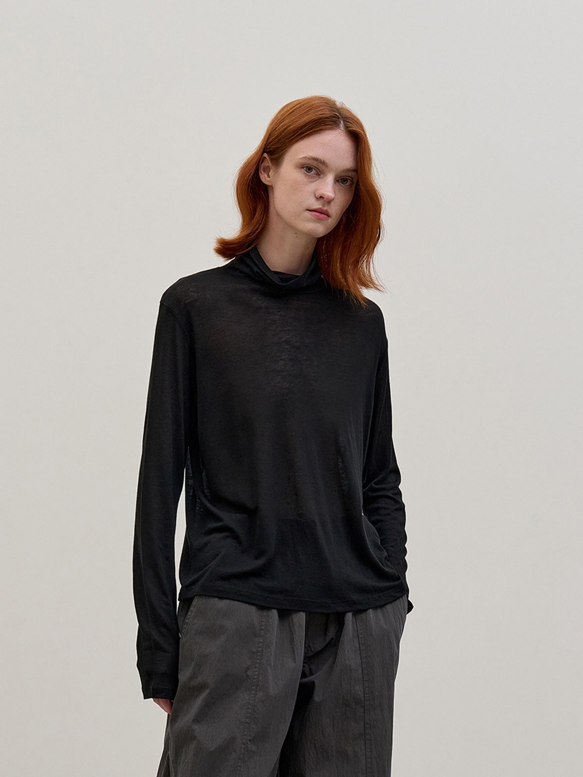 해브 앤 해브(HAVE8HAVE) TURTLENECK TENCEL WOOL T-Shirt_6 color