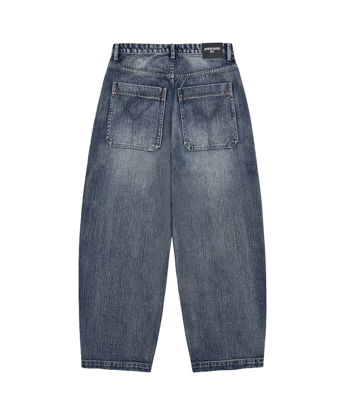 오픈야드(오와이)(OPENYARD(OY)) STITCHED WIDE VOLUME PANTS - WASHED BLUE