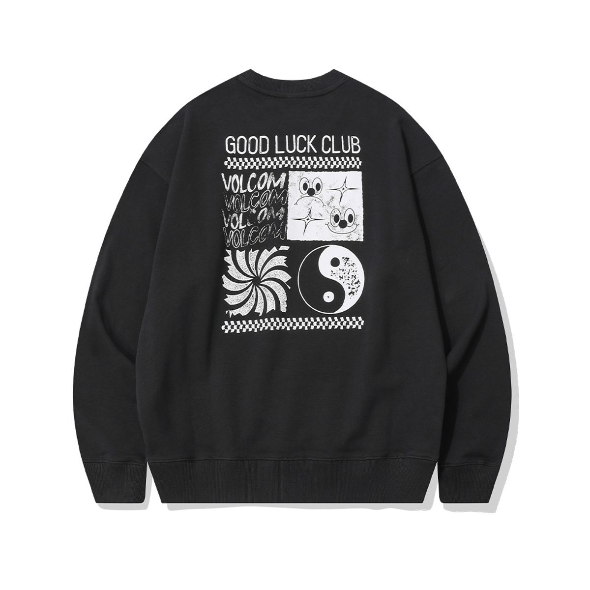 볼컴(VOLCOM) 굿 럭 클럽 오버핏 맨투맨 (다크 차콜) VA243RM002