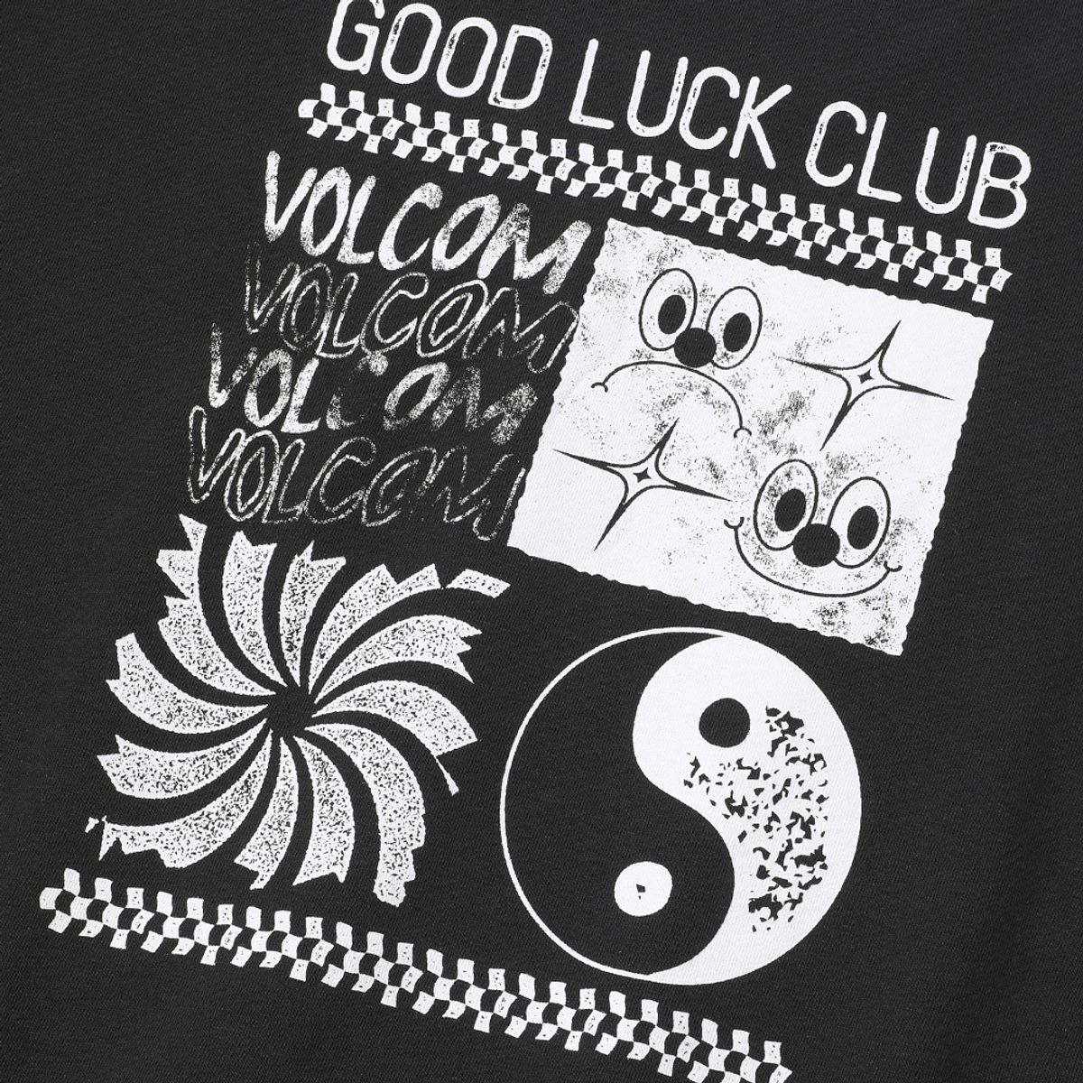 볼컴(VOLCOM) 굿 럭 클럽 오버핏 맨투맨 (다크 차콜) VA243RM002